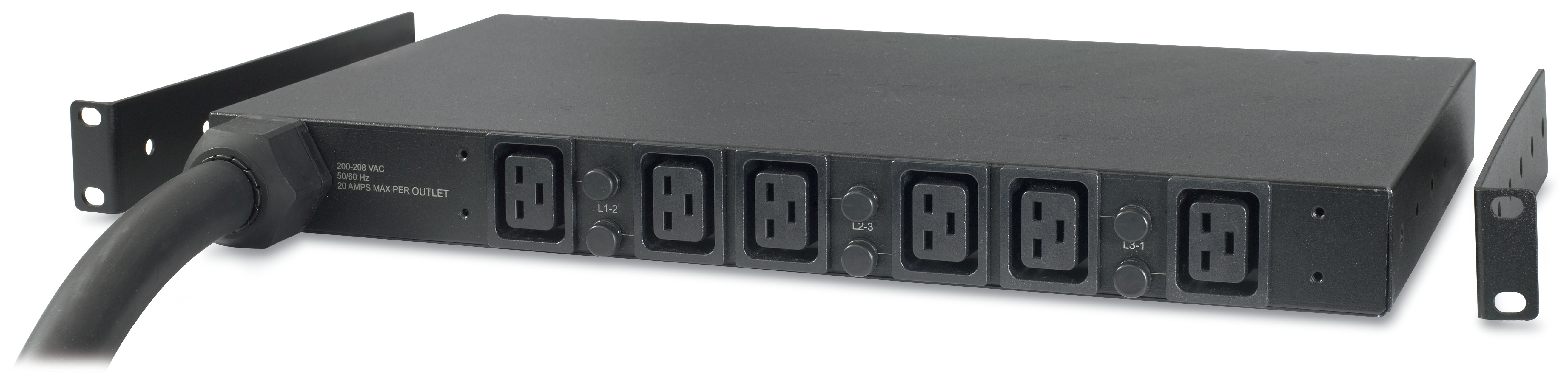 APC AP7526 - Rack PDU, Basic, 1U, 22KW, 400V, (6) C19