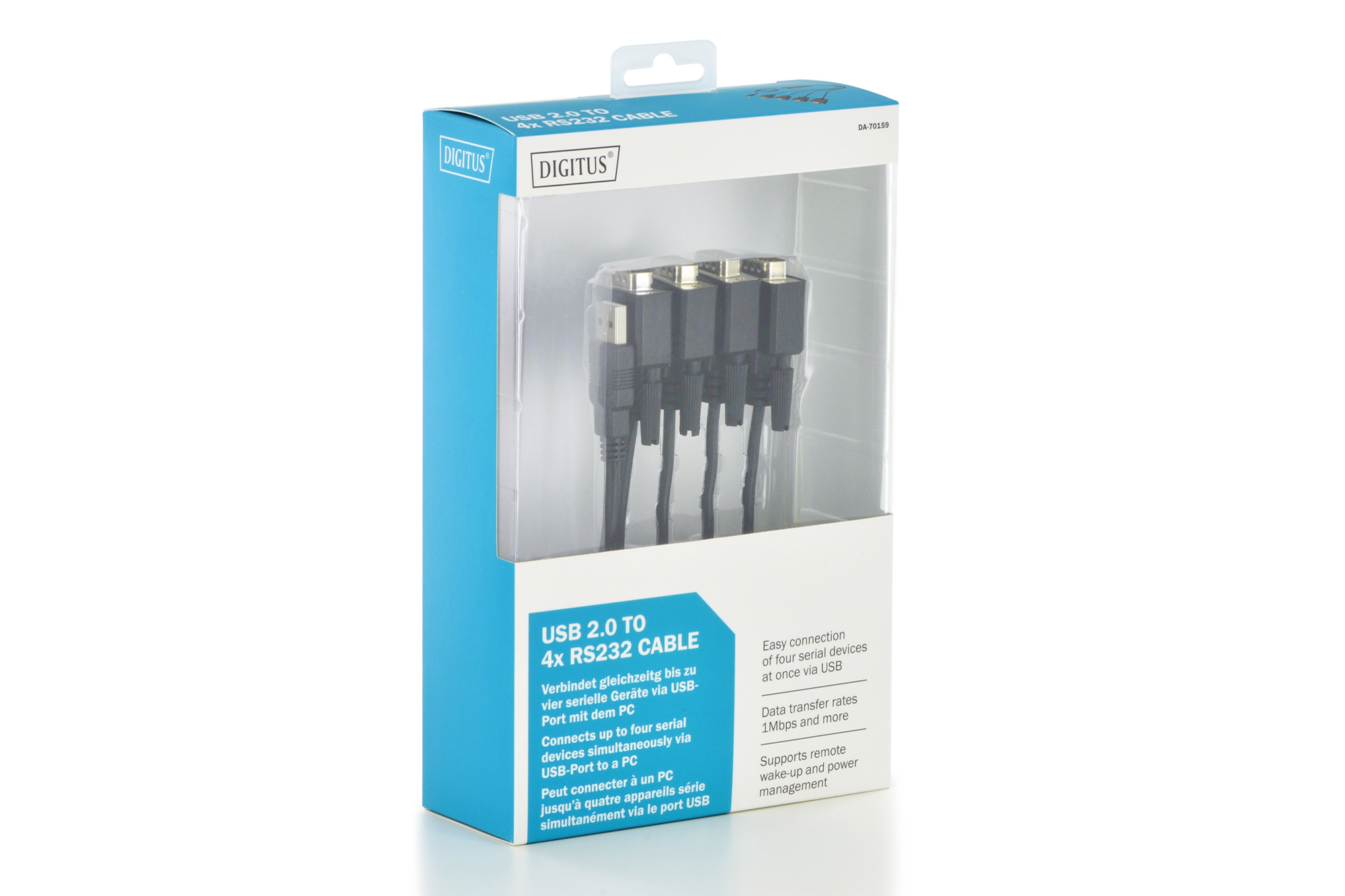 DIGITUS DA-70159 Adapter USB 2.0 zu 4xRS232 Kabel