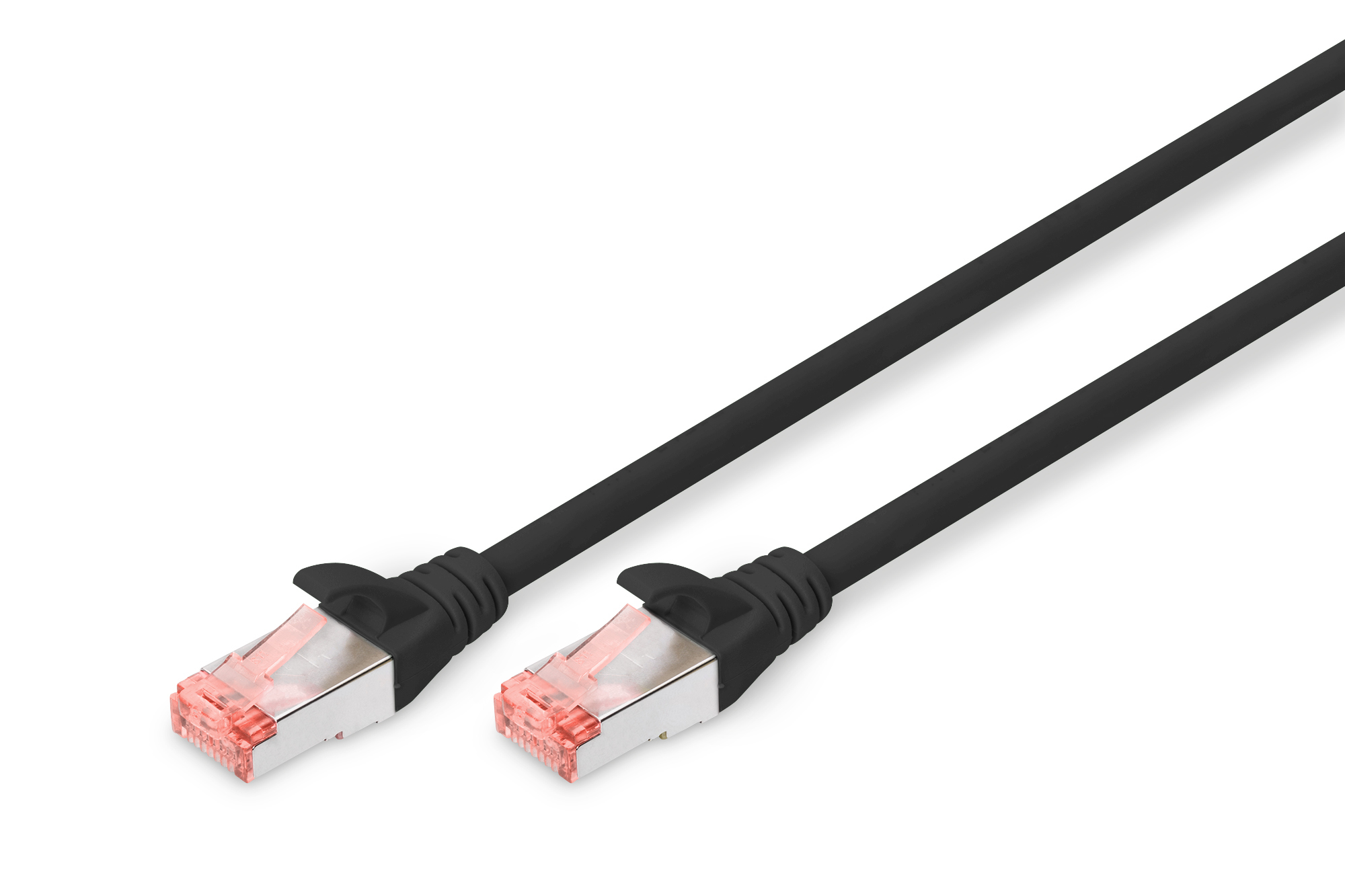 DIGITUS Patchkabel CAT 6 S-FTP, Länge 1 m, Farbe Schwarz