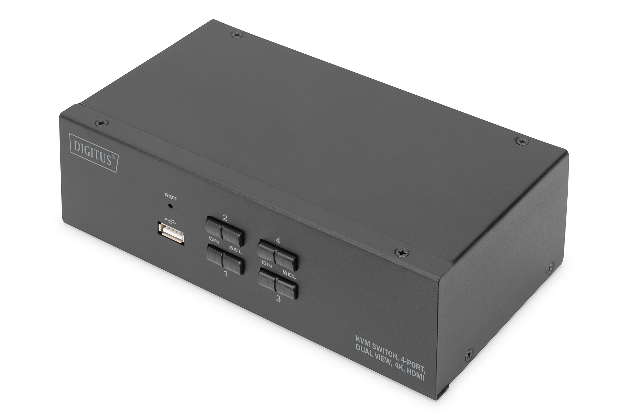 DIGITUS DS-12883 KVM-Switch, 4-Port, Dual-Display, 4K, HDMI