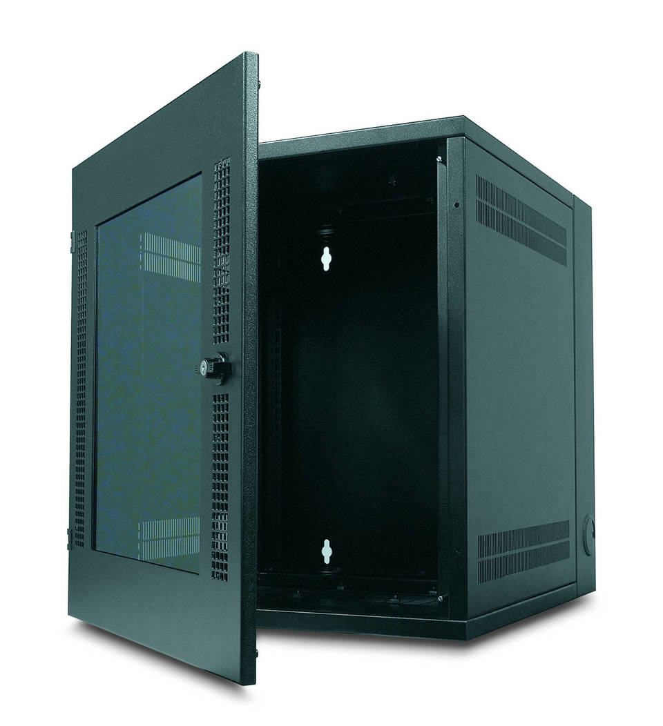 APC AR100 - NetShelter WX 13U w/Threaded Hole Vertical Mounting Rail Glass Front Door Black