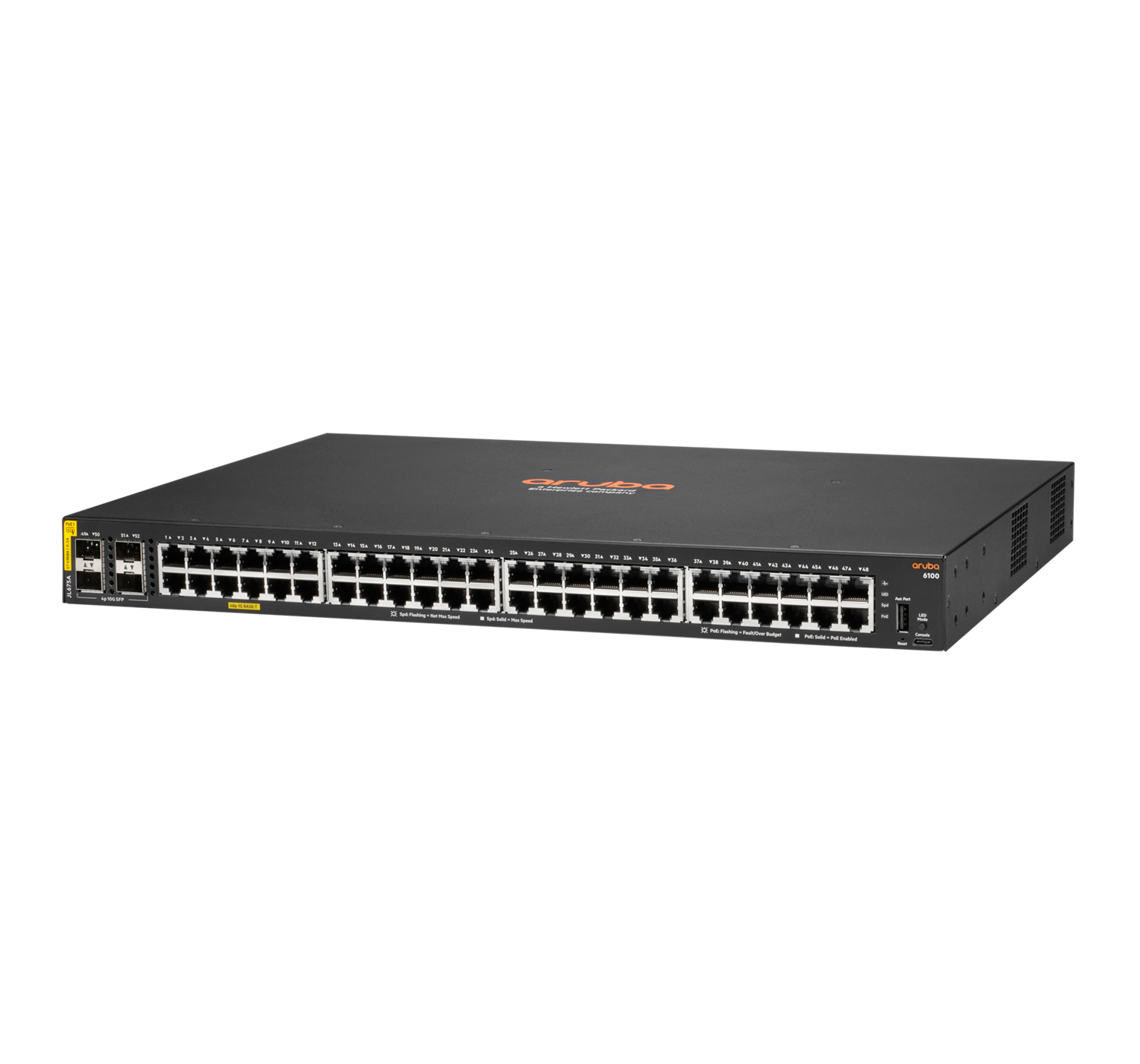 HPE JL675A Switch 48 x 10/100/1000, 4xSFP+, PoE (Klasse4)