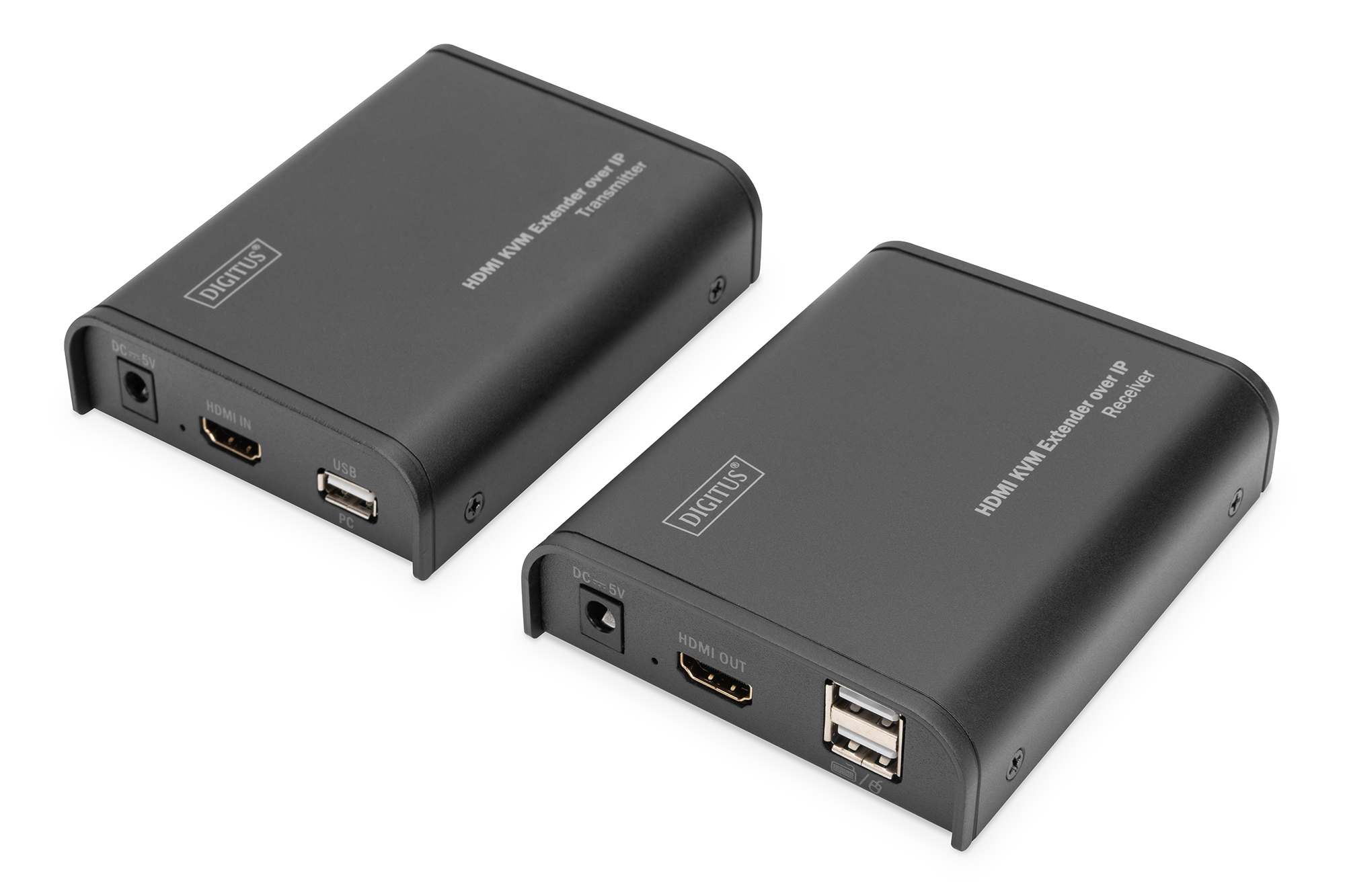 DIGITUS DS-55202 KVM Extender Set HDMI  Full HD 120 m via IP RJ45 Cat5E & Cat6,  1080p/60Hz DS-55202