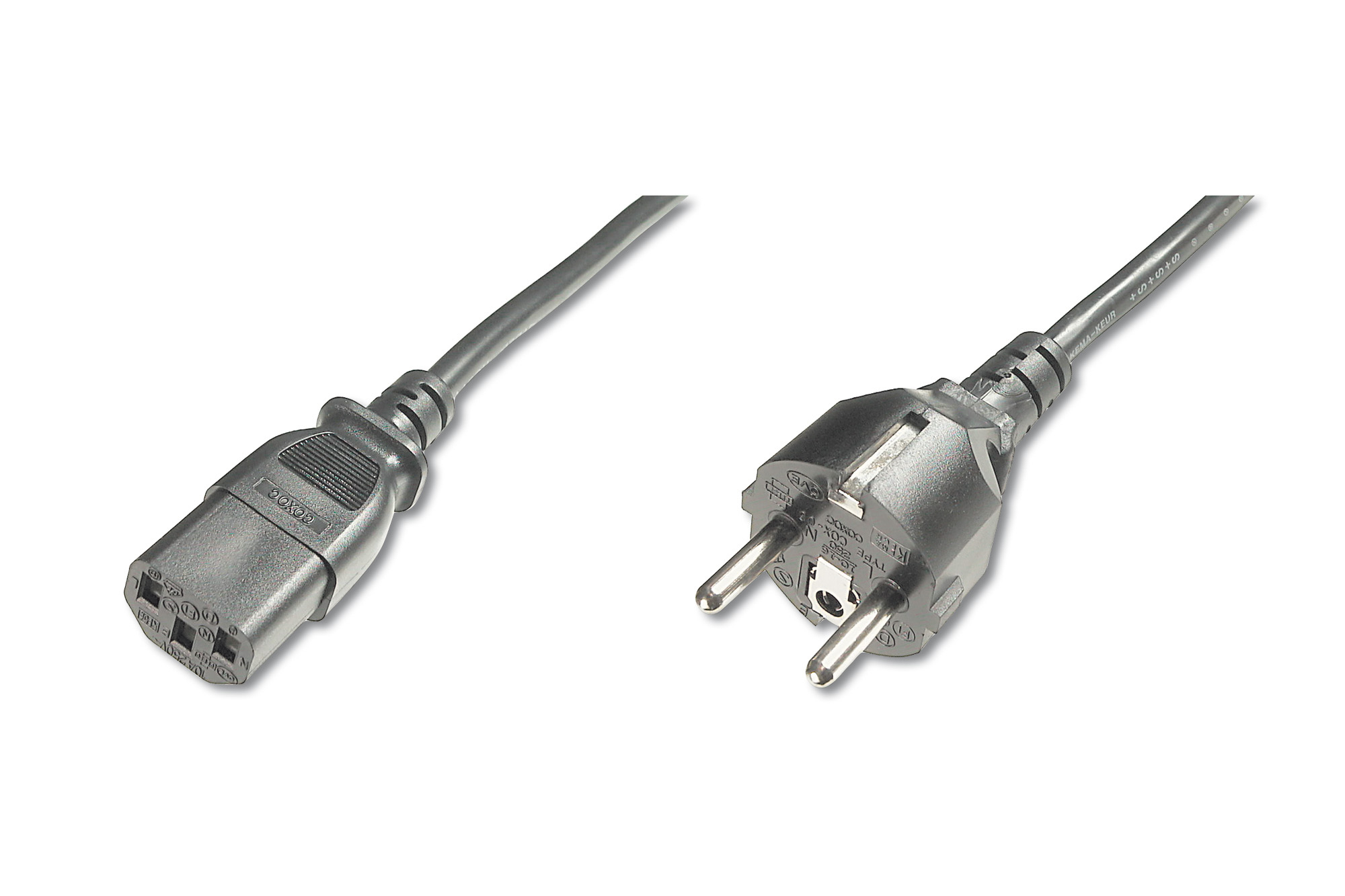 DIGITUS AK-440101-018-S Netzanschlusskabel, CEE 7/7 (Typ-F) - C13 St/Bu, 1.8m