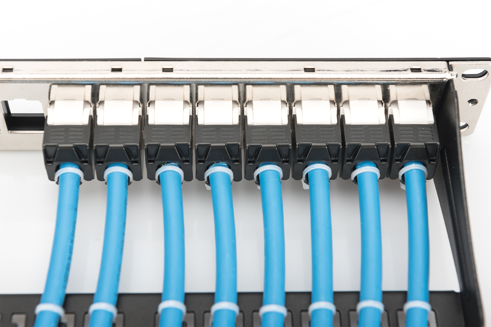 patchpanel, fiber, kabel, streifen, rackeinheit