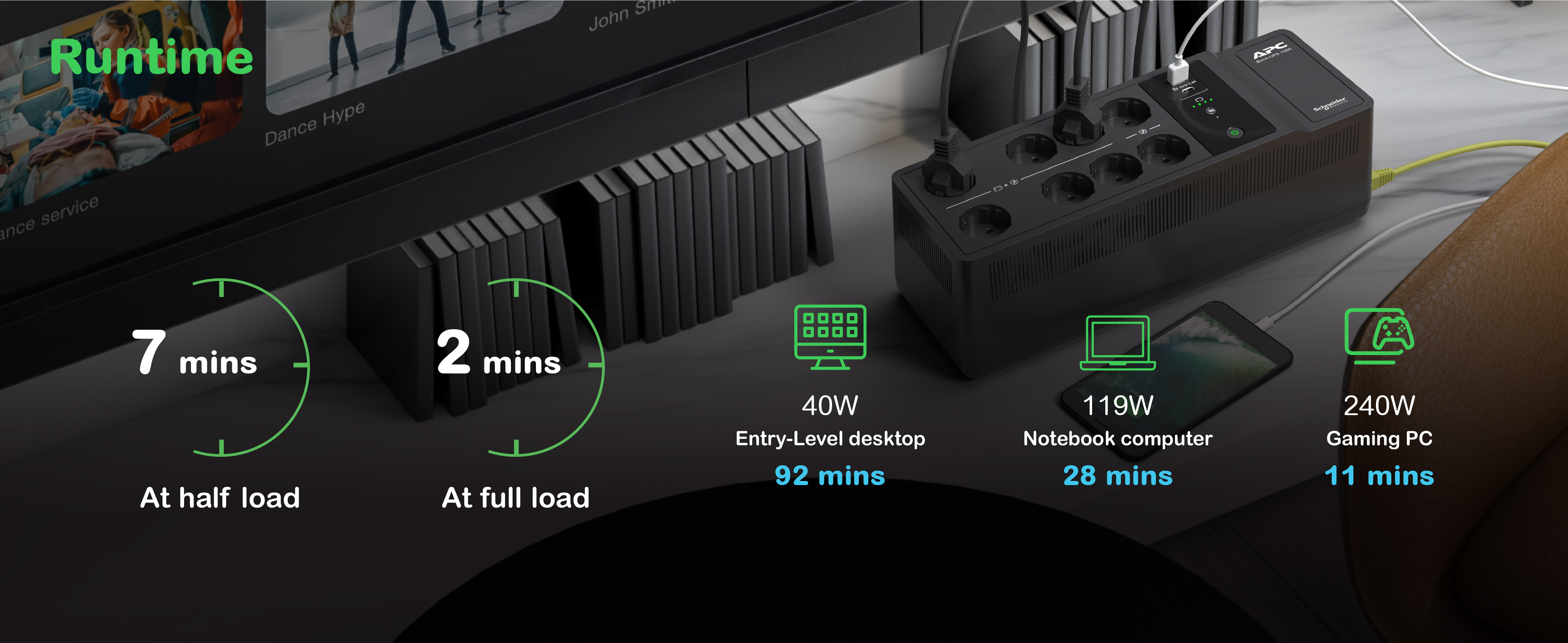 APC BE1050G2-GR Back-UPS 1050VA 8 schuko outlets