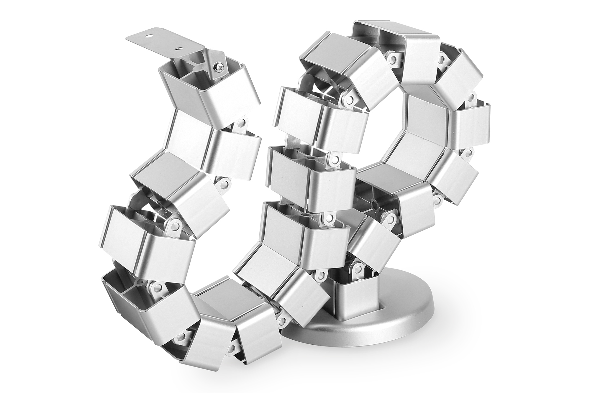 Kette, Metall, Silber, Segmenten, Skulptur