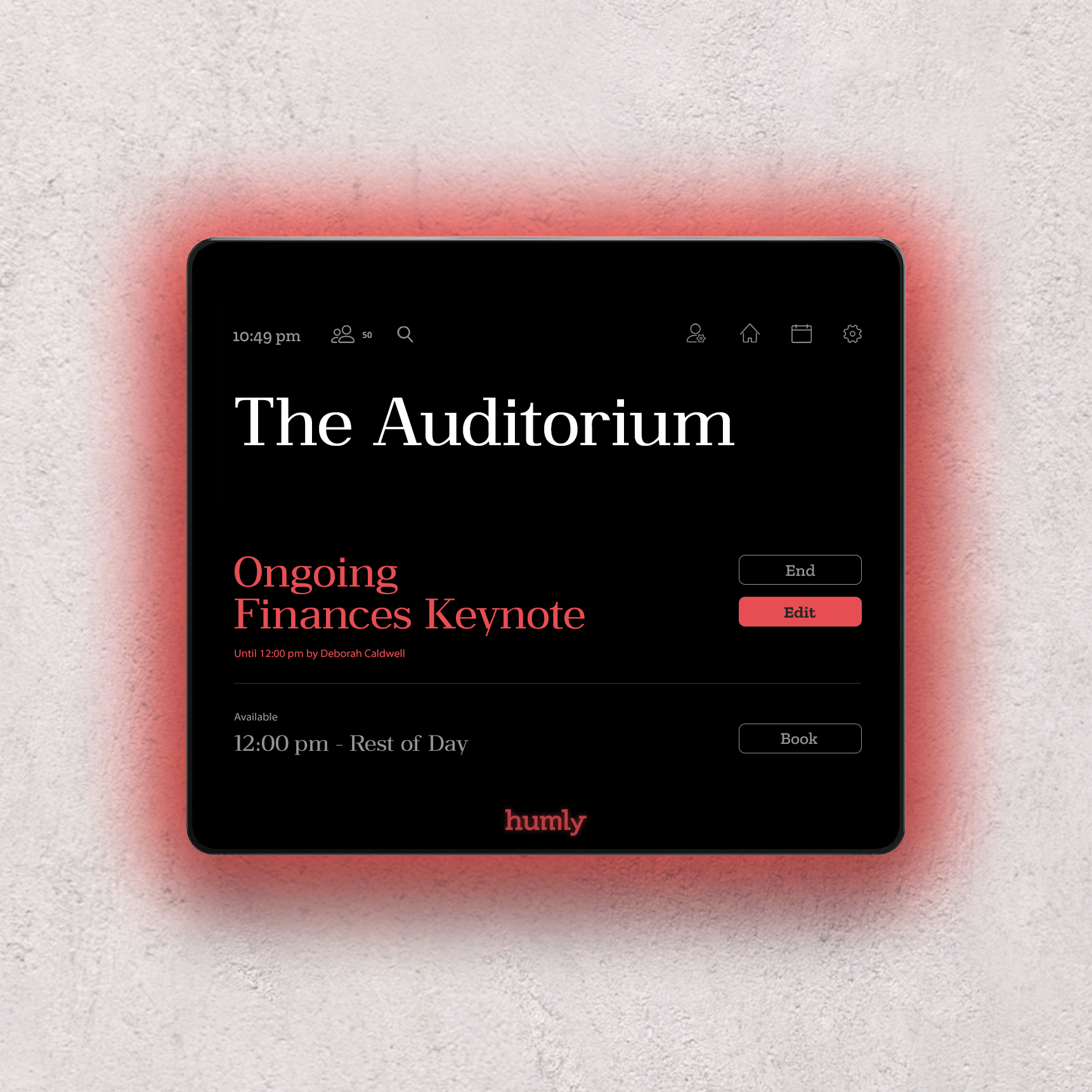 Tablet, Dunkelmodus, Bildschirmleuchten, Kantengerundete, roter Leuchten