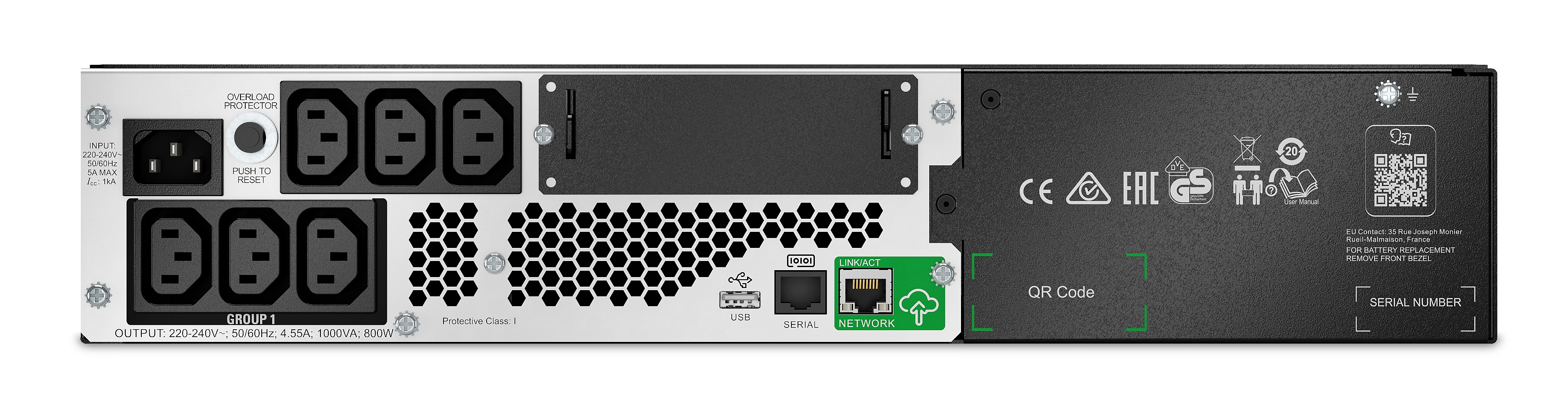 APC SMTL1000RMI2UC - Smart-UPS Lithium Ion, Short Depth 1000VA, 230V mit SmartConnect