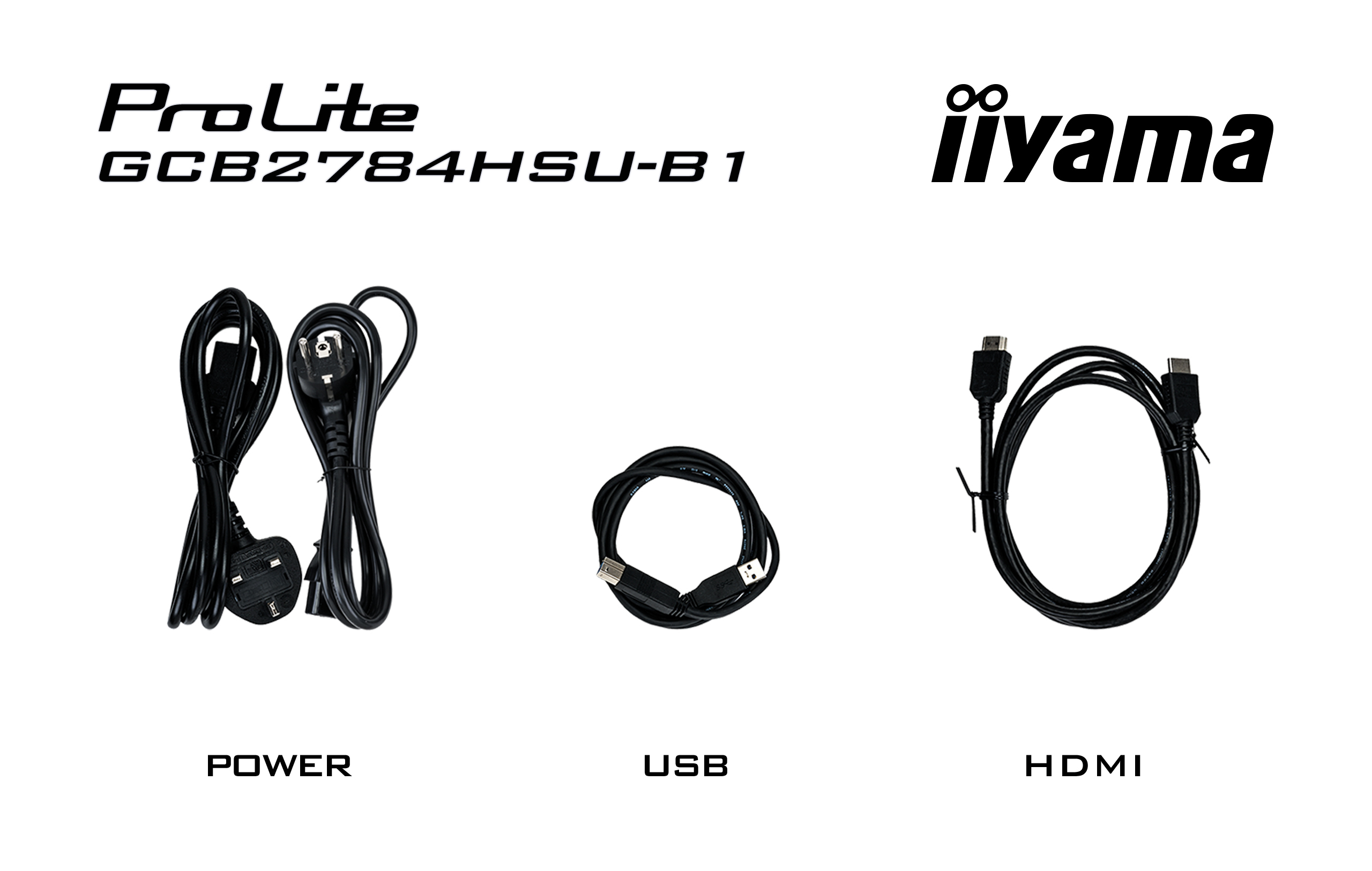 Netzkabel, USB-Kabel, HDMI-Kabel, Kabel-Set, Anschlusskabel