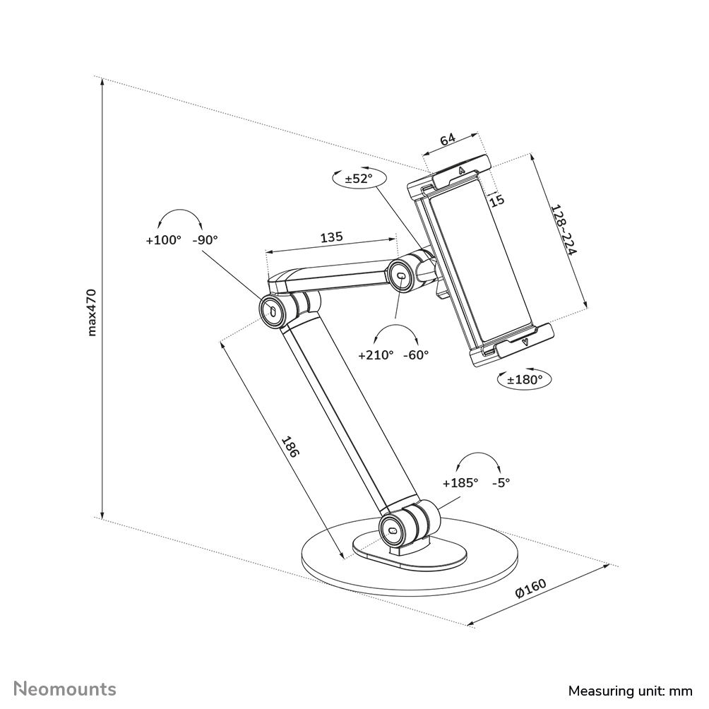 Neomounts Tablet-Ständer - Handy/Smartphone - Tablet/UMPC - Passive Halterung - Tisch/Bank - Weiß