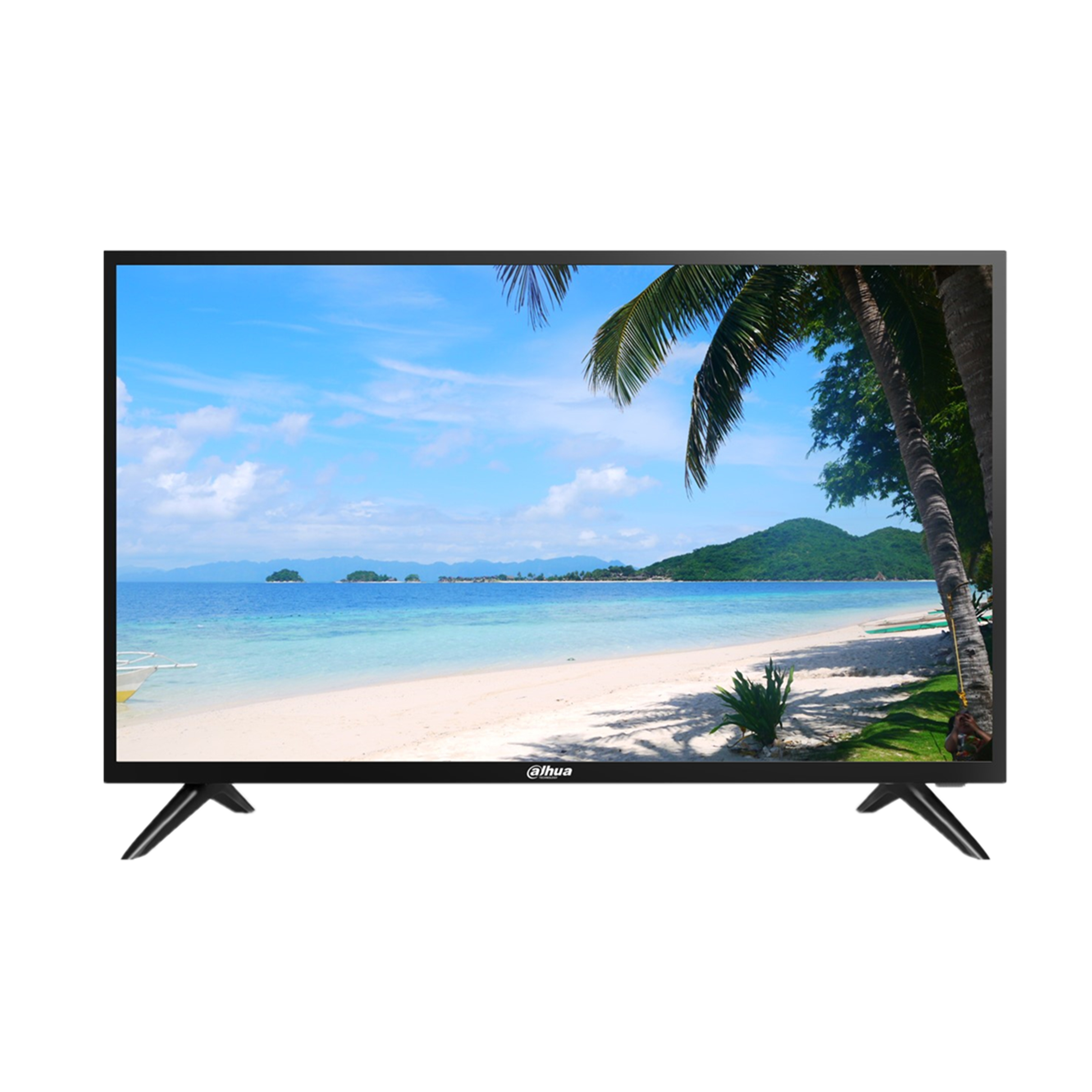 Fernseher, LED-TV, Flachbildschirm, Schwarzrahmen, Sommerszene