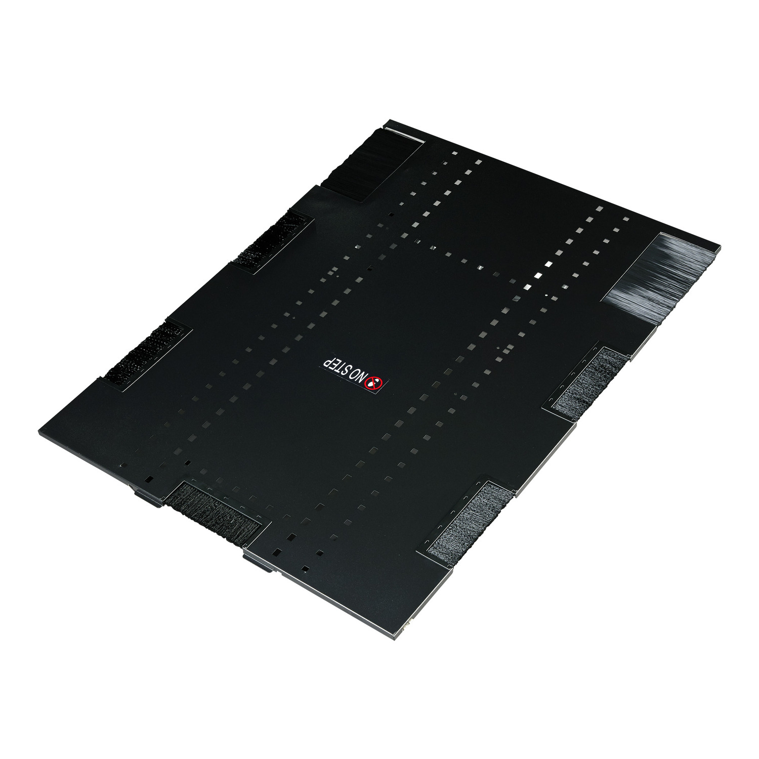 Serverrack, schwarzes Panel, Metallplatte, Industrie, Flachkabelablage