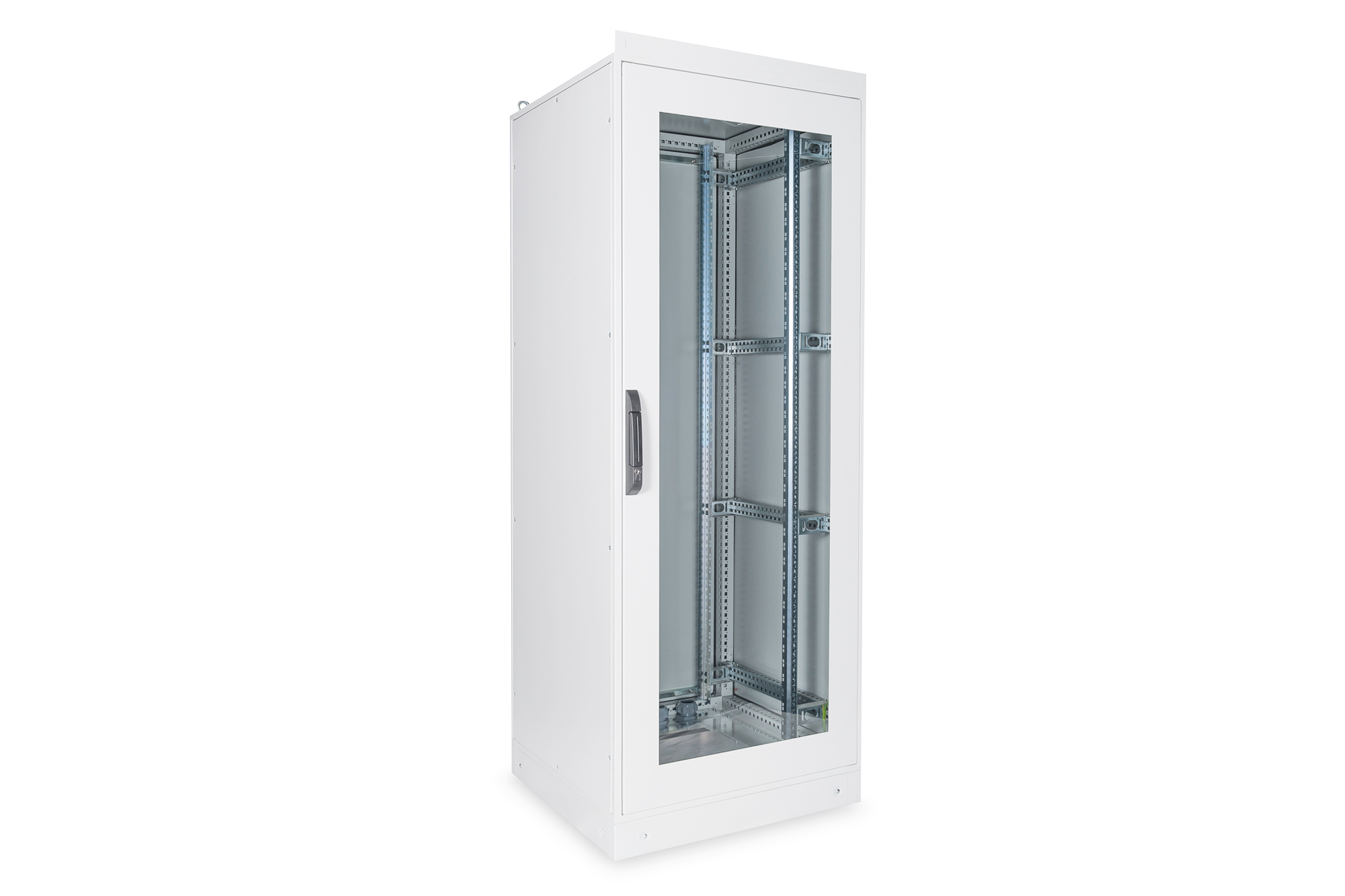 elektronisches Schrankgehäuse, Schrank mit Glastür, Rack-Schrank, Hutschiene, Aluminiumgestell
