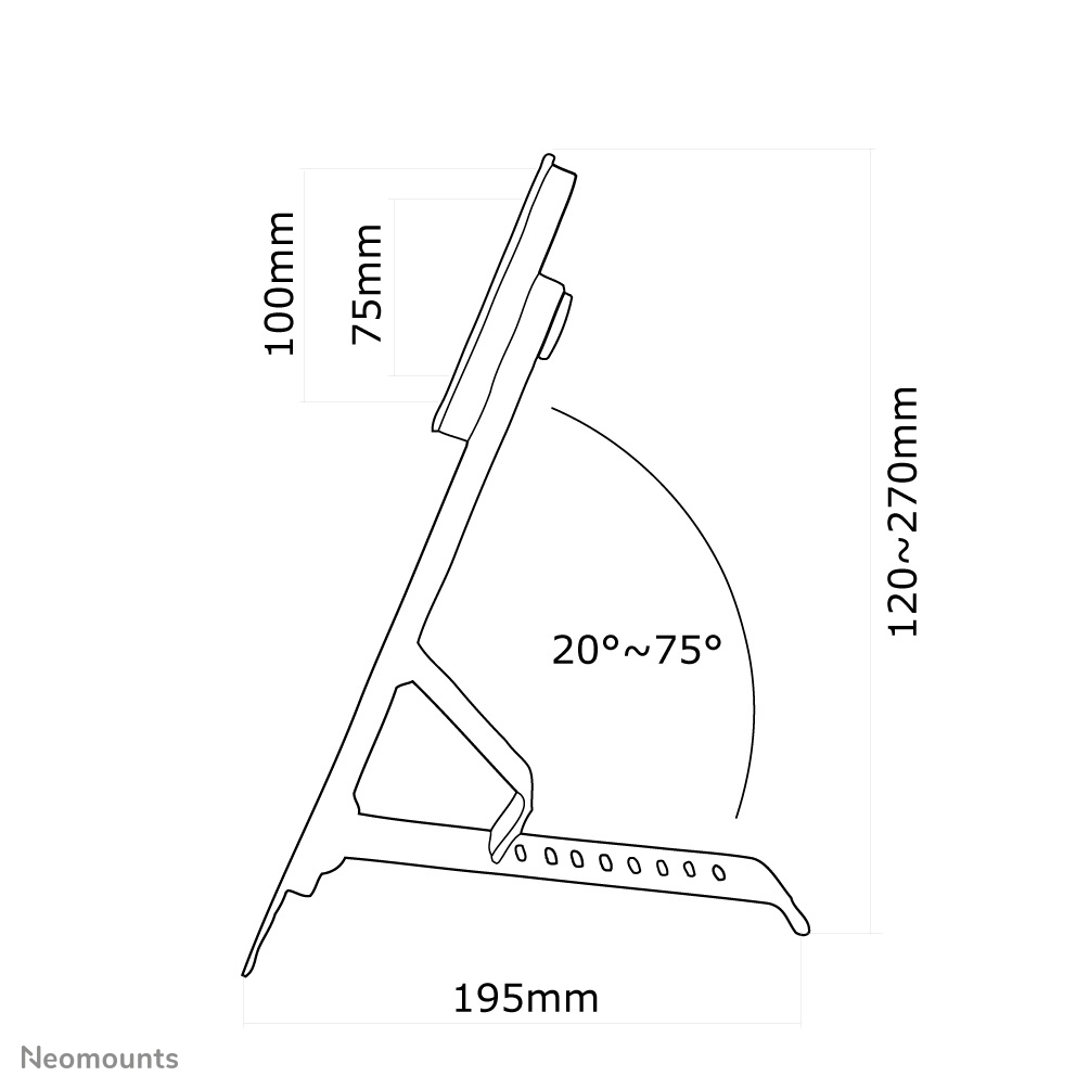 Neomounts Monitor-Tischhalterung - Freistehend - 10 kg - 25,4 cm (10 Zoll) - 68,6 cm (27 Zoll) - 100 x 100 mm - Schwarz