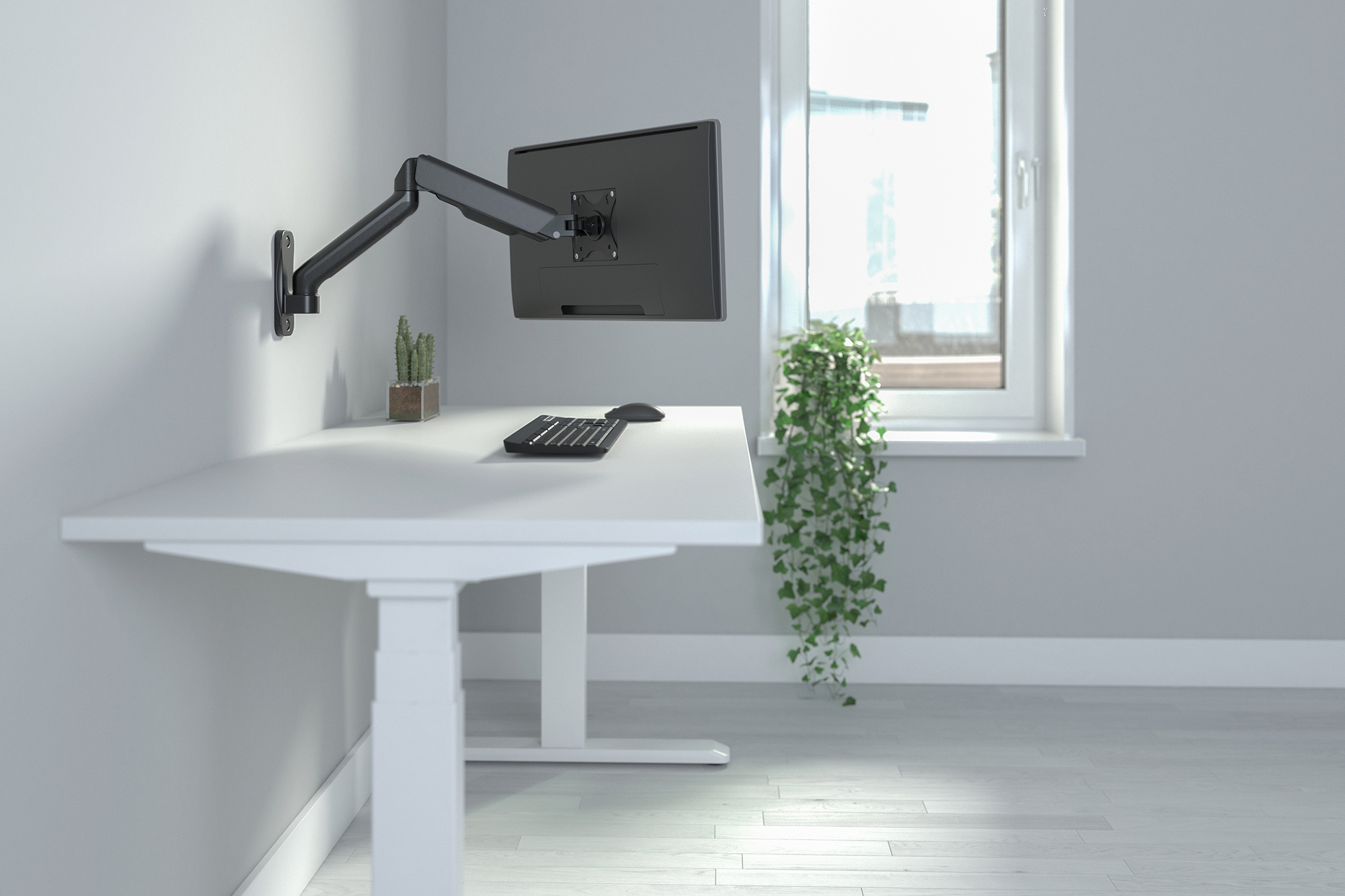 DIGITUS DA-90425 Universelle Monitor-Wandhalterung mit Gasdruckfeder und Schwenkarm