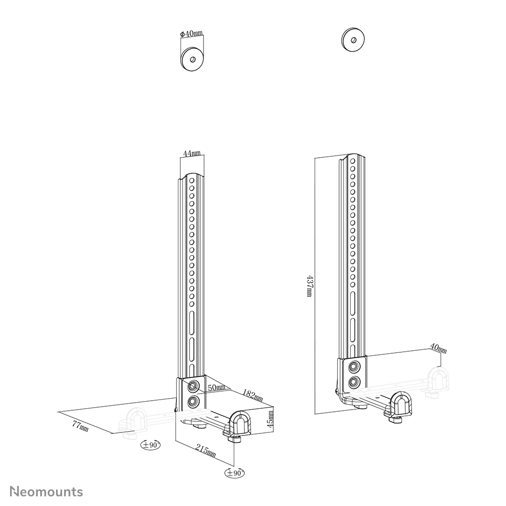 Neomounts Videobar-/Sounbar-/Lautsprecher-Halterung - Wand - 15 kg - Schwarz - Wand - China - 437 mm