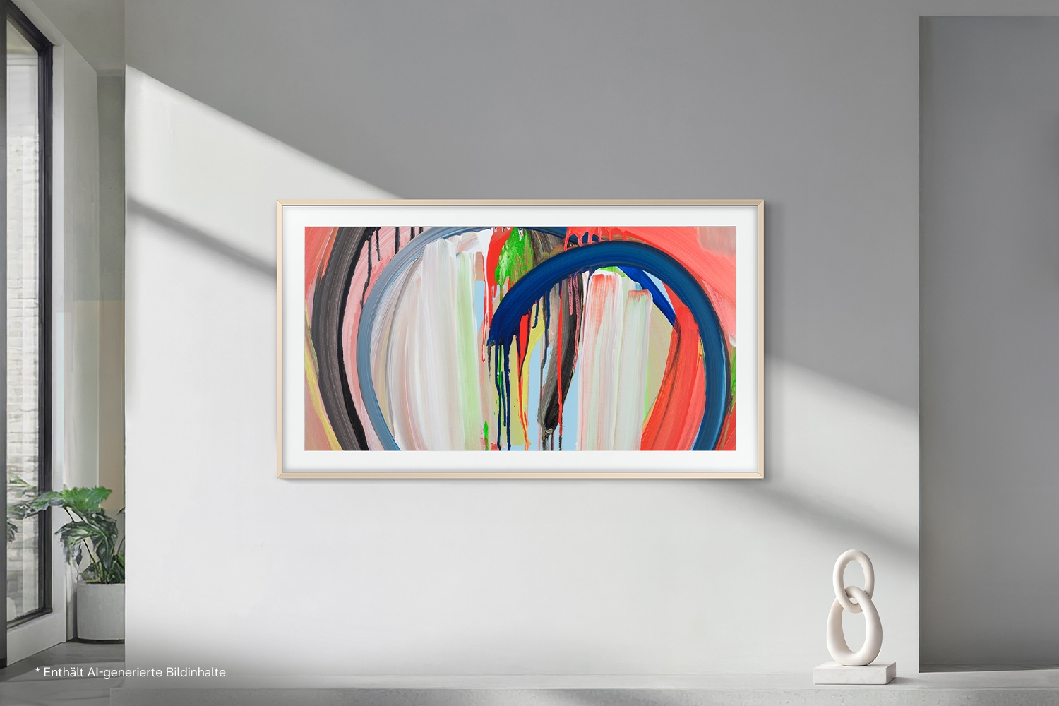 abstrakte Malerei, bunte Kreise, moderne Kunst, Acrylkunst, gerahmtes Kunstwerk
