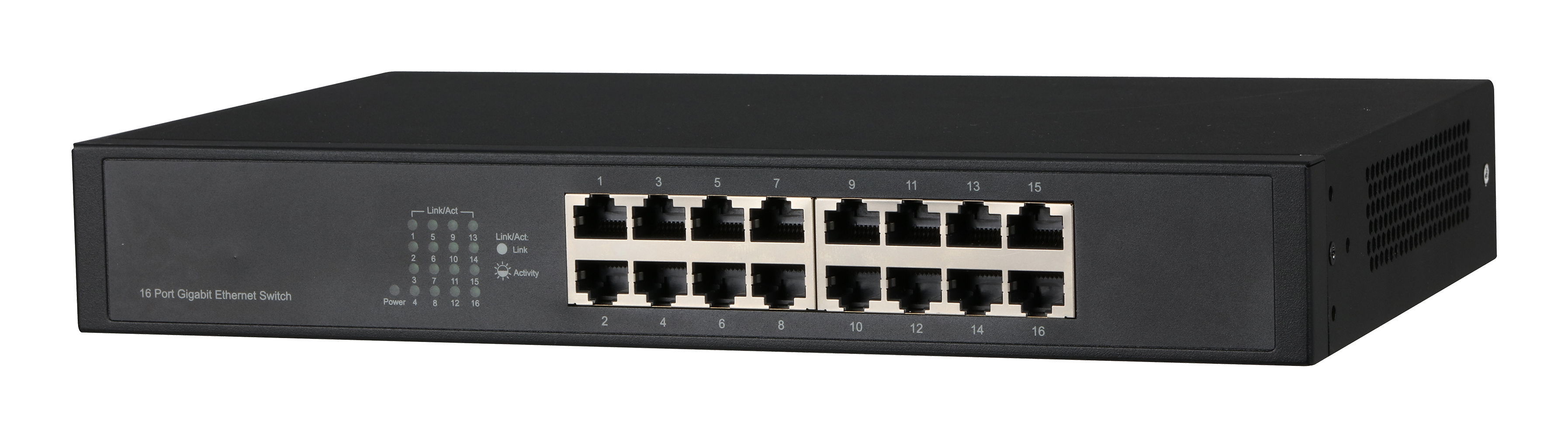 16-Port Switch, Gigabit Switch, Netzwerk Switch, RJ45 Ports, Rackmount