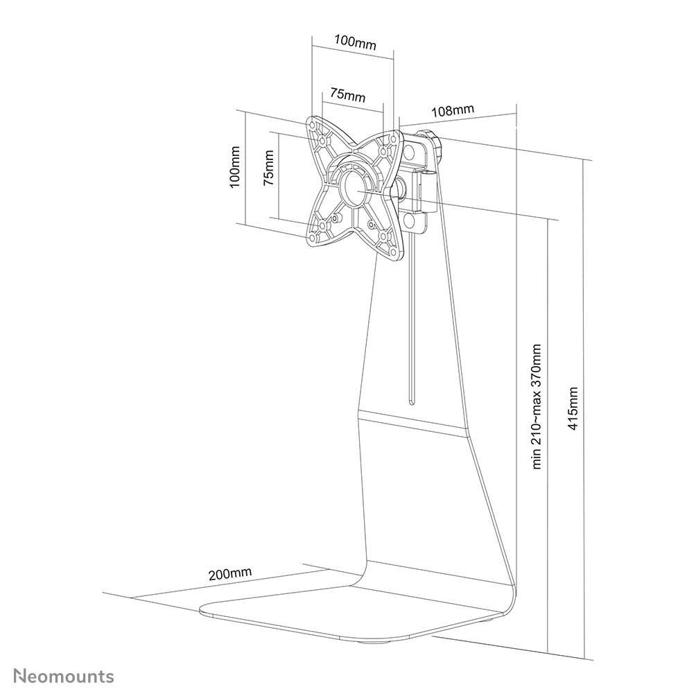 Neomounts Monitor-Tischhalterung - Freistehend - 10 kg - 25,4 cm (10") - 68,6 cm (27") - 100 x 100 mm - Schwarz