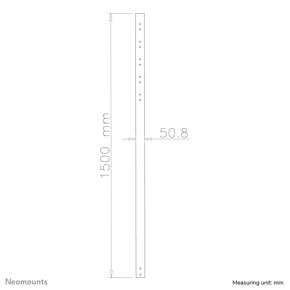 Neomounts Verlängerungsrohr - Schwarz - 50 kg - Zimmerdecke - FPMA-C200BLACK/C400BLACK/PLASMA-C100BLACK - 150 mm - 95 mm