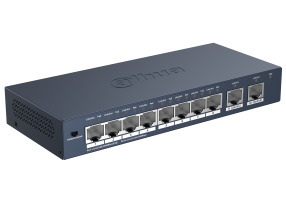 Netzwerk-Switch, 8-Port-Switch, Ethernet-Anschlüsse, Metallgehäuse, Dunkelgrau