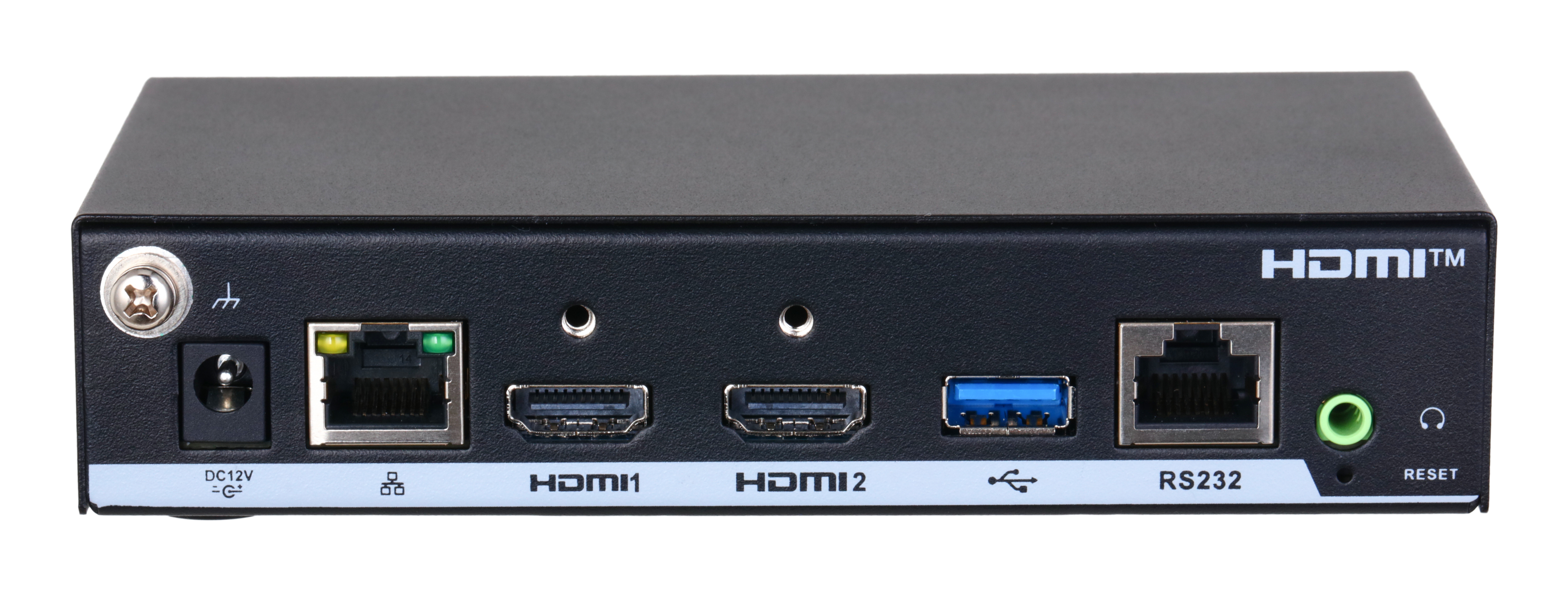 HDMI-Verteiler, HDMI-Anschlüsse, RJ-45, USB 3.0, Reset-Taste