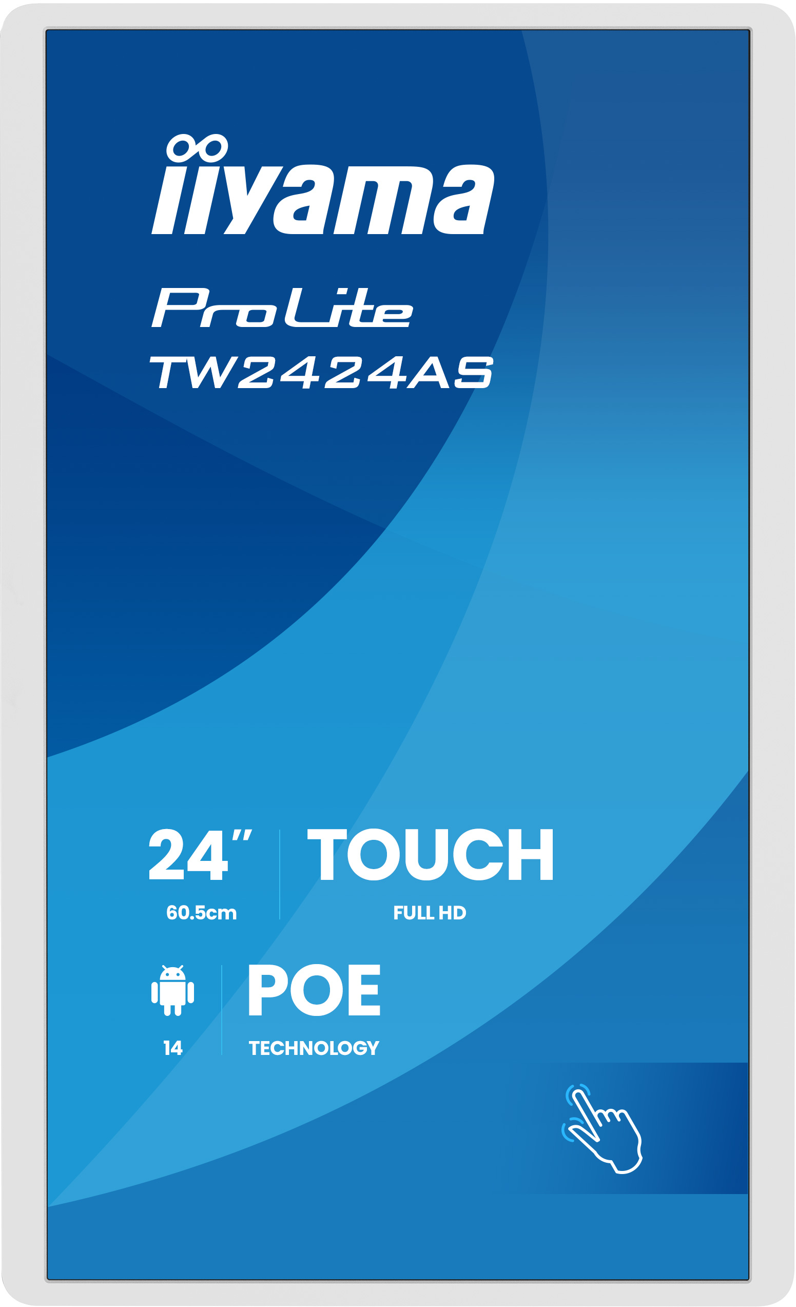 Bildschirm, 24 Zoll, Touch, Full HD, POE Technologie