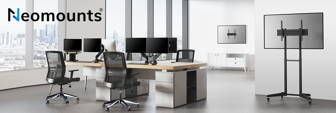 1360x460 DELO_Neomounts brand page-headerbanner Moebel, Tabelle, Stuhl, Schreibtisch, Drinnen