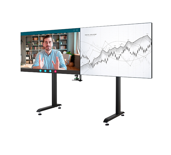 B-TECH SYSTEM X - XXL Twin Screen VC Stand (VESA 1000 x 800) BT8528/BB
