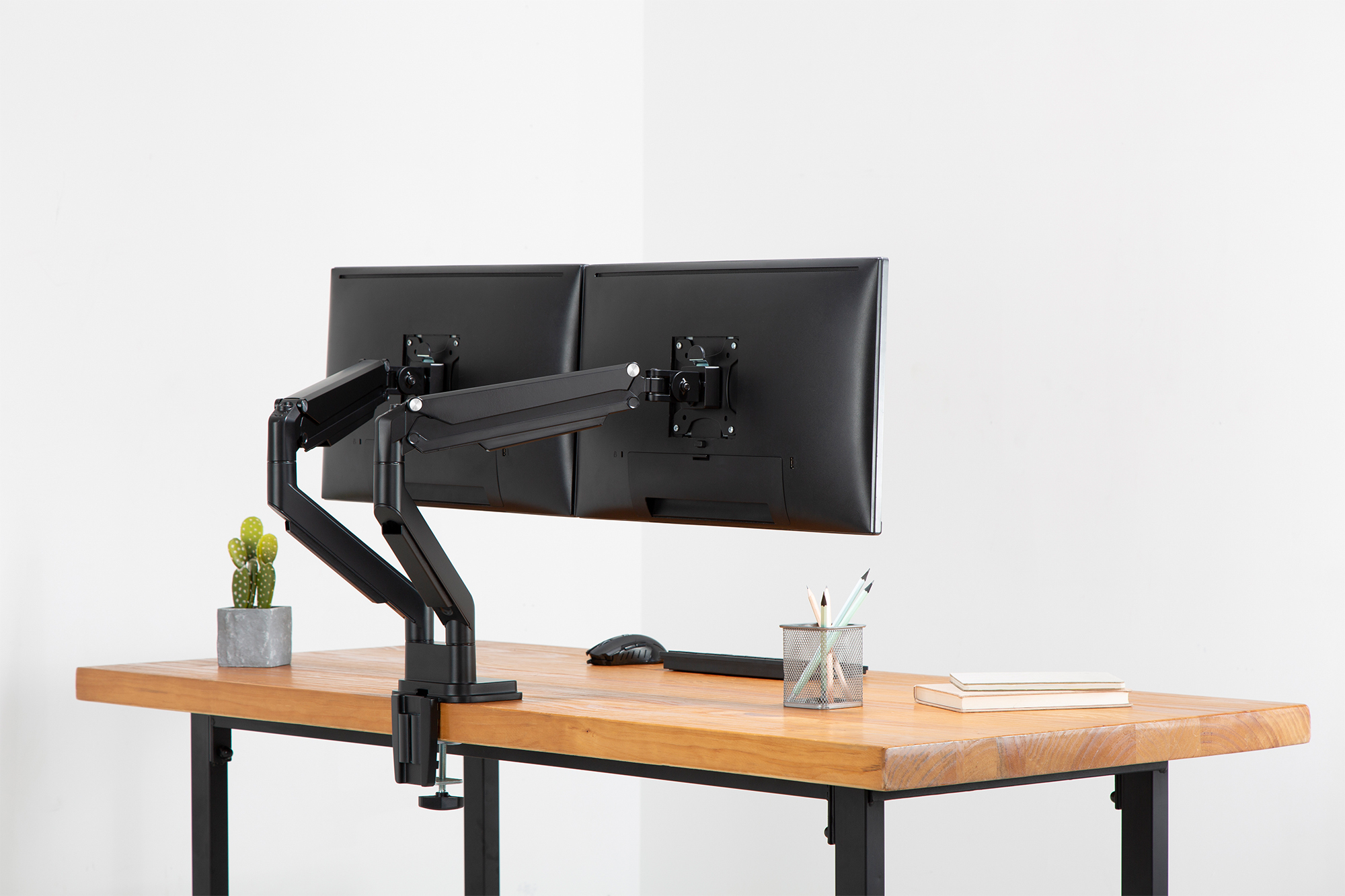 Monitor, Dual Monitor, Arms, Schreibtisch, Schreibtischlampenfrei