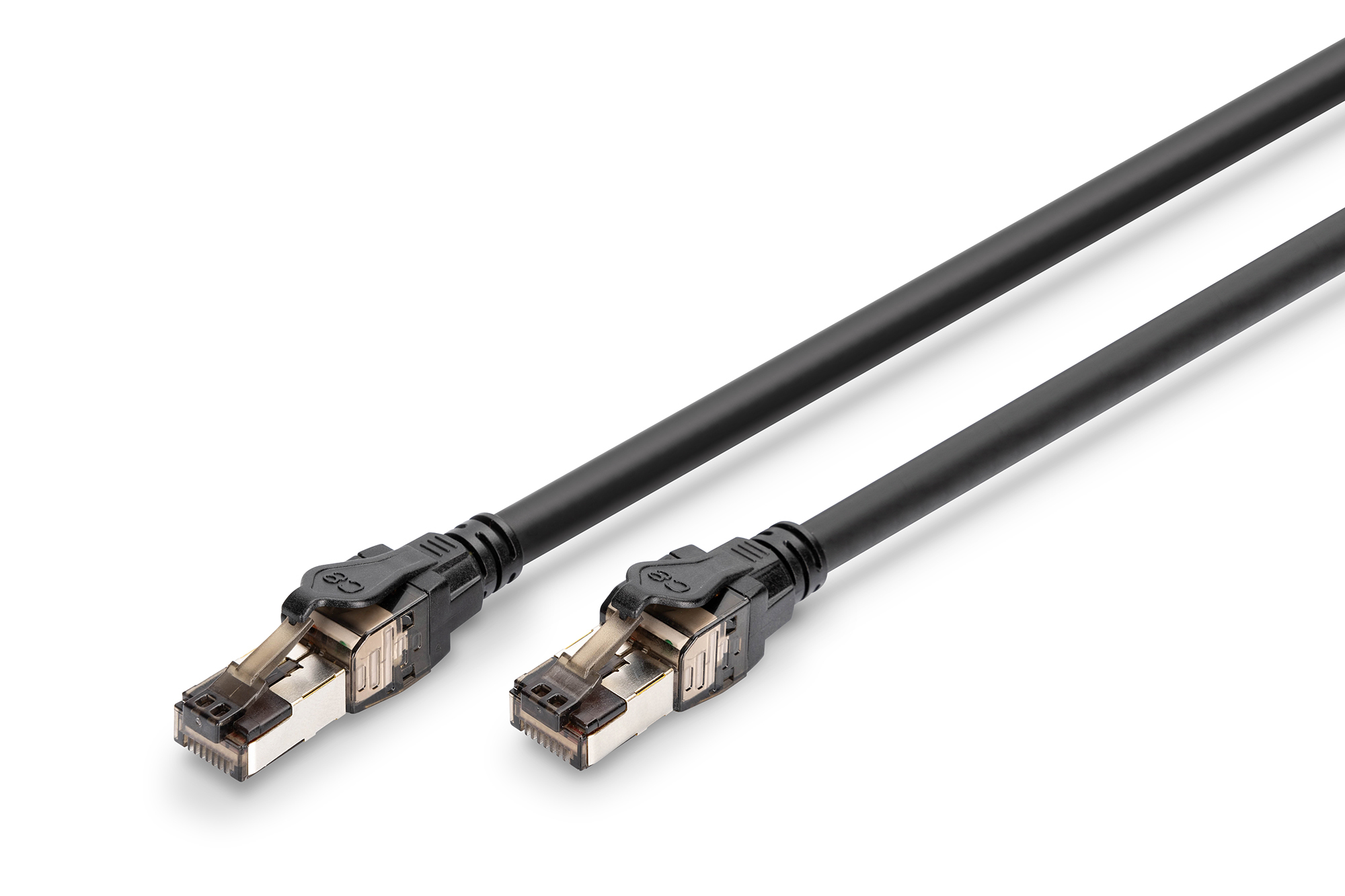 DIGITUS DK-1843-005, CAT 8.1 S-FTP Patchkabel, Cu, LSZH AWG 24/7, Länge 0,5 m, Farbe Schwarz Kabel