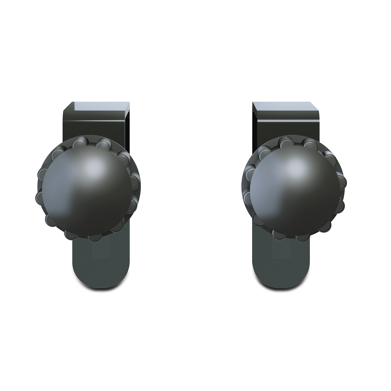 kugelknopf, ringknopf, schwarz, metallisch, minimalistisch
