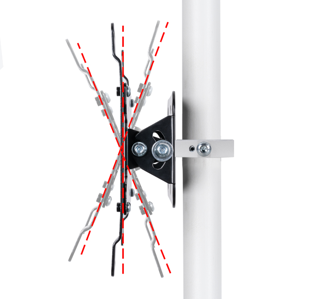 B-TECH SYSTEM V - CCTV Ceiling Mount for a VESA 200 Tilt Screen and Dome Surveillance Camera - 1m Ø38mm Pole BT5964-FD100/W