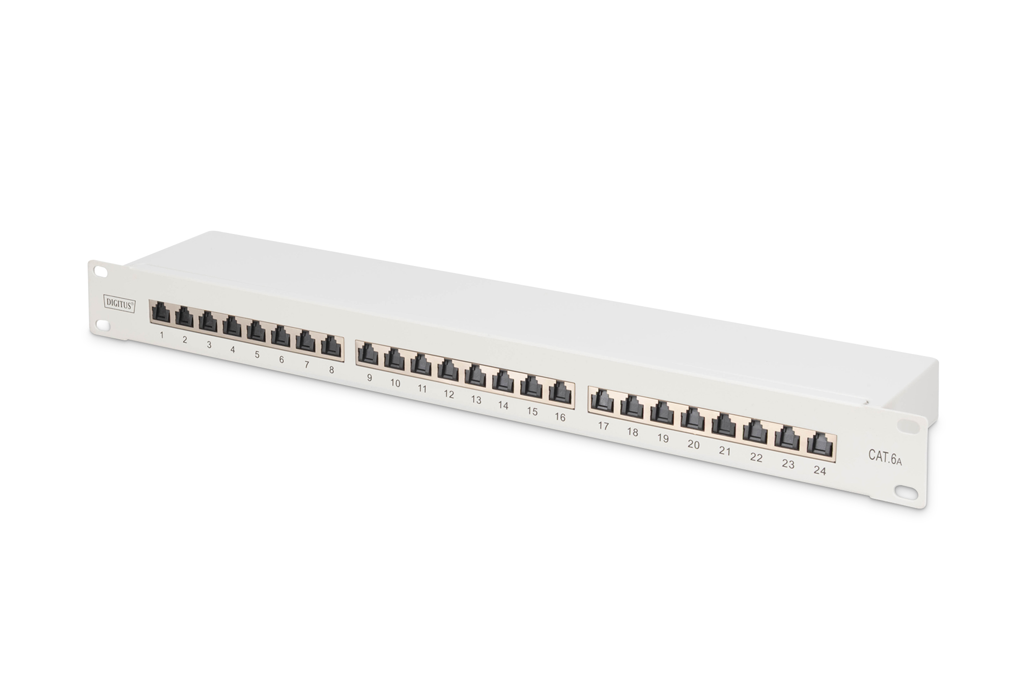DIGITUS DN-91624S-EA Patch Panel CAT 6A Patch Panel, geschirmt,1HE, 24-Port, 8P8C, RAL 7035, DN-91624S-EA Elektronik, Hardware, Computerausrüstung, Knotenpunkt