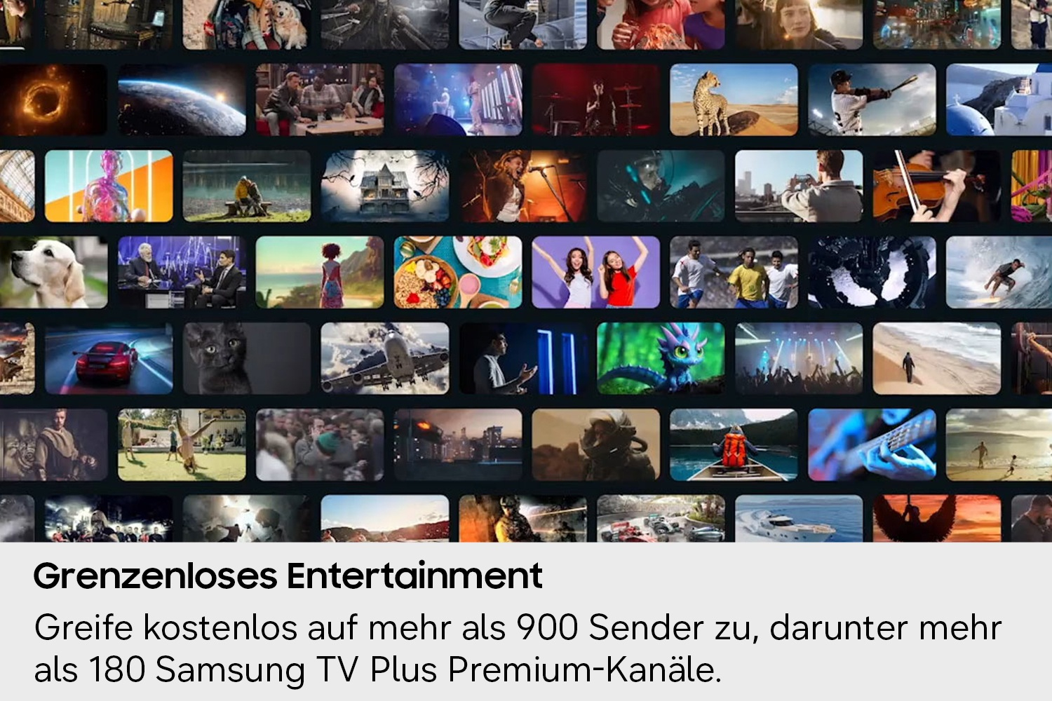 Entertainment, Collage, Bildschirme, Video-Thumbnails, Werbebanner