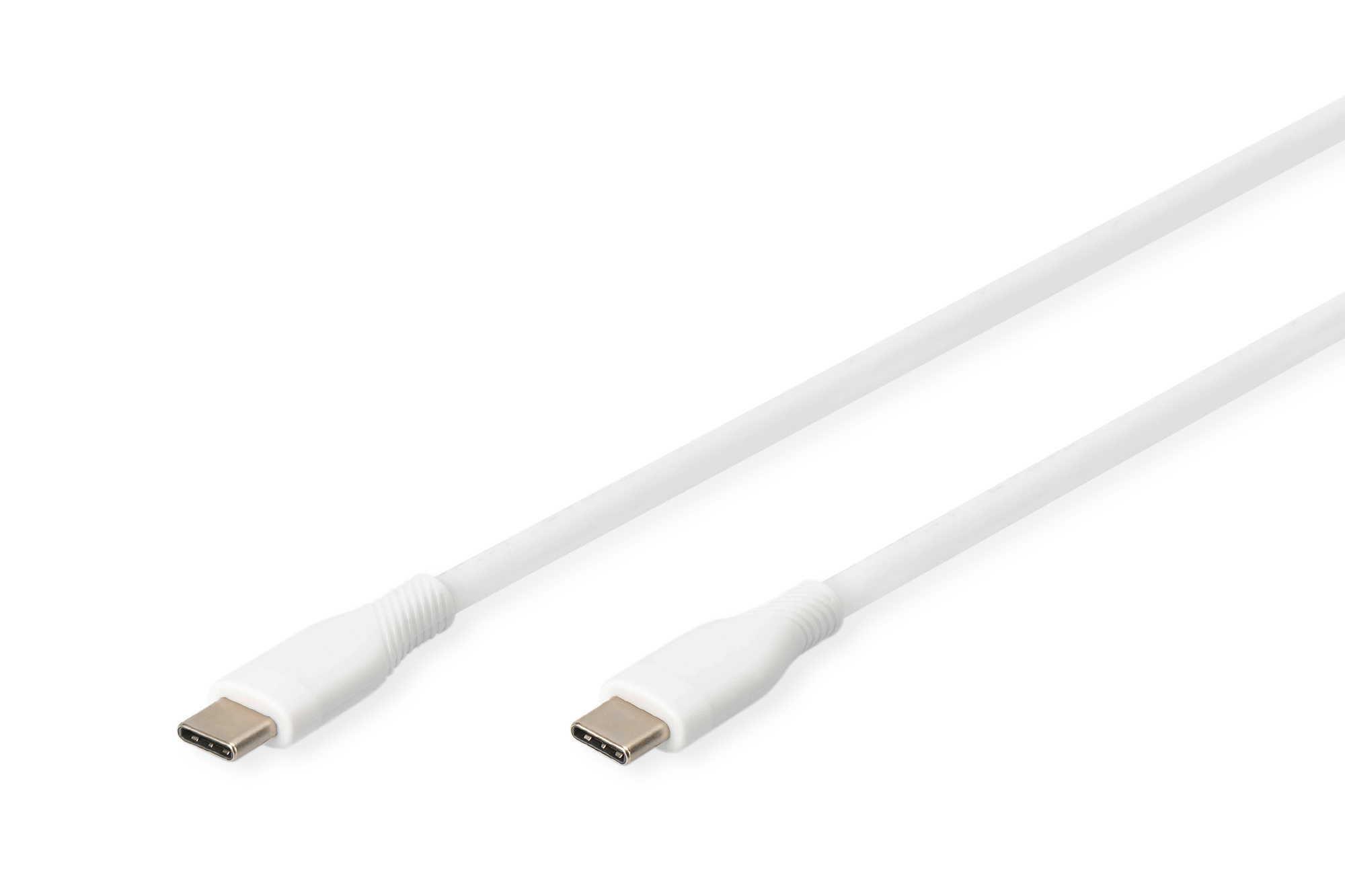 DIGITUS AK-300341-005-W USB-C Silikon Anschlusskabel, 0,5m, weiß