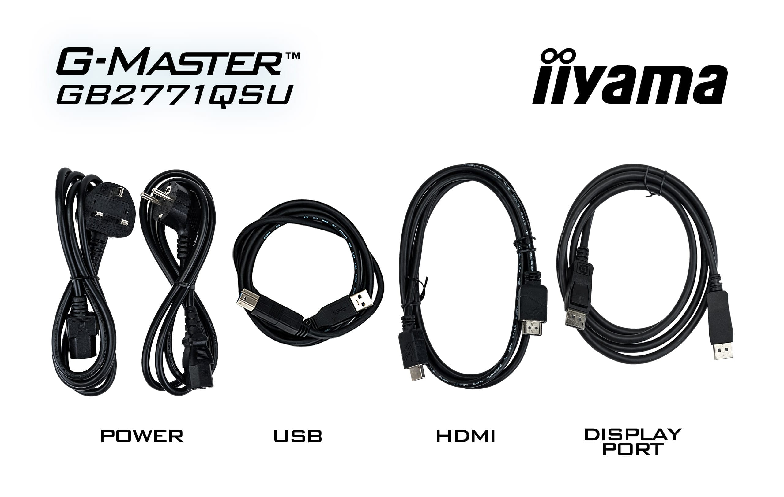HDMI-Kabel, USB-Kabel, DisplayPort, Stromkabel, Kabelset