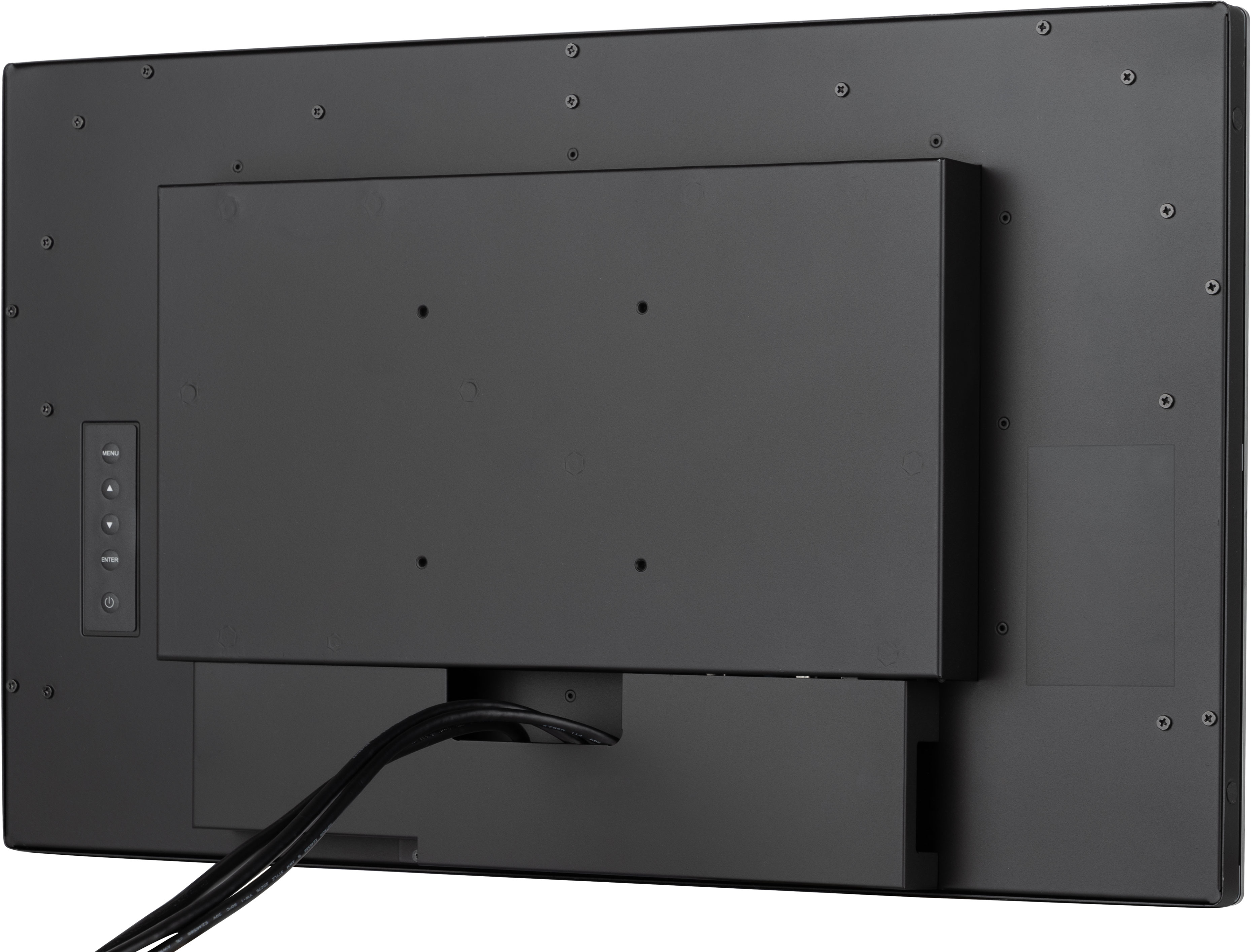 Monitor, Rückseite, Tastenfeld, Kabel, Montagefläche