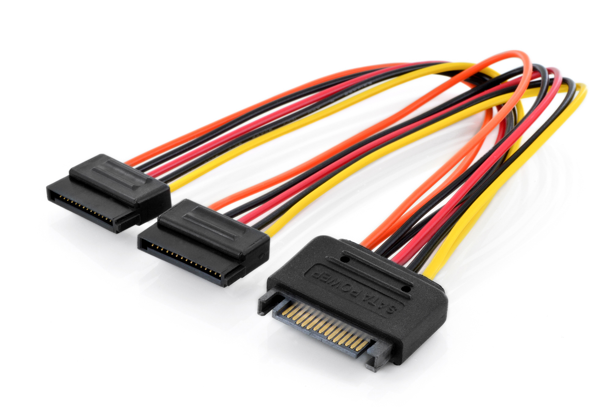 SATA-Stromkabel, SATA-Datenkabel, 3-Port Adapter, PC-Hobbyset, rechter Winkel Stecker