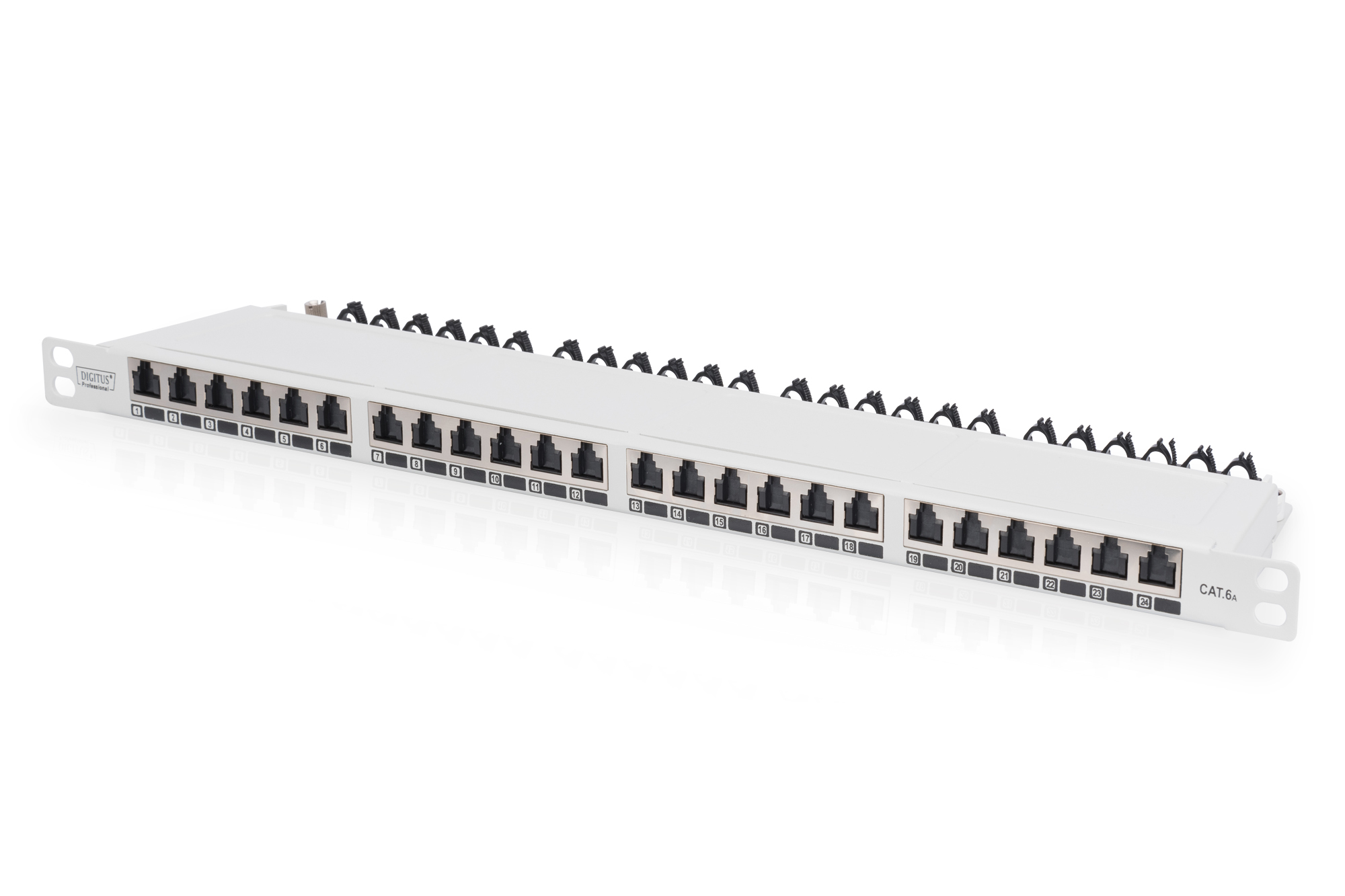 DIGITUS DN-91624S-SL-EA-G CAT 6A, Klasse EA High Density Patch Panel, geschirmt DIGITUS DN-91624S-SL-EA-G CAT 6A, Klasse EA High Density Patch Panel, geschirmt