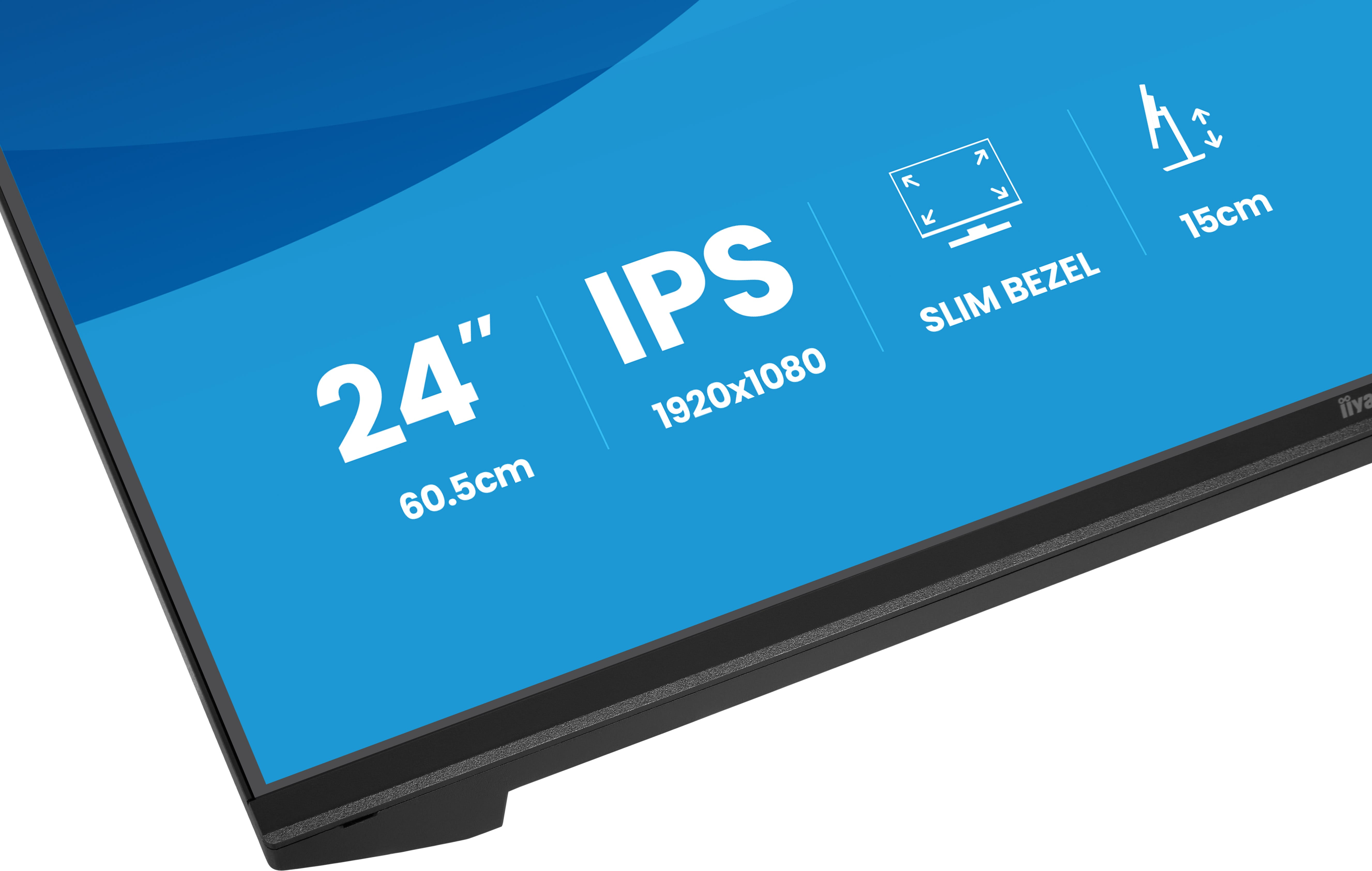 24 Zoll, IPS, 1920x1080, dünner Rahmen, Monitorständer