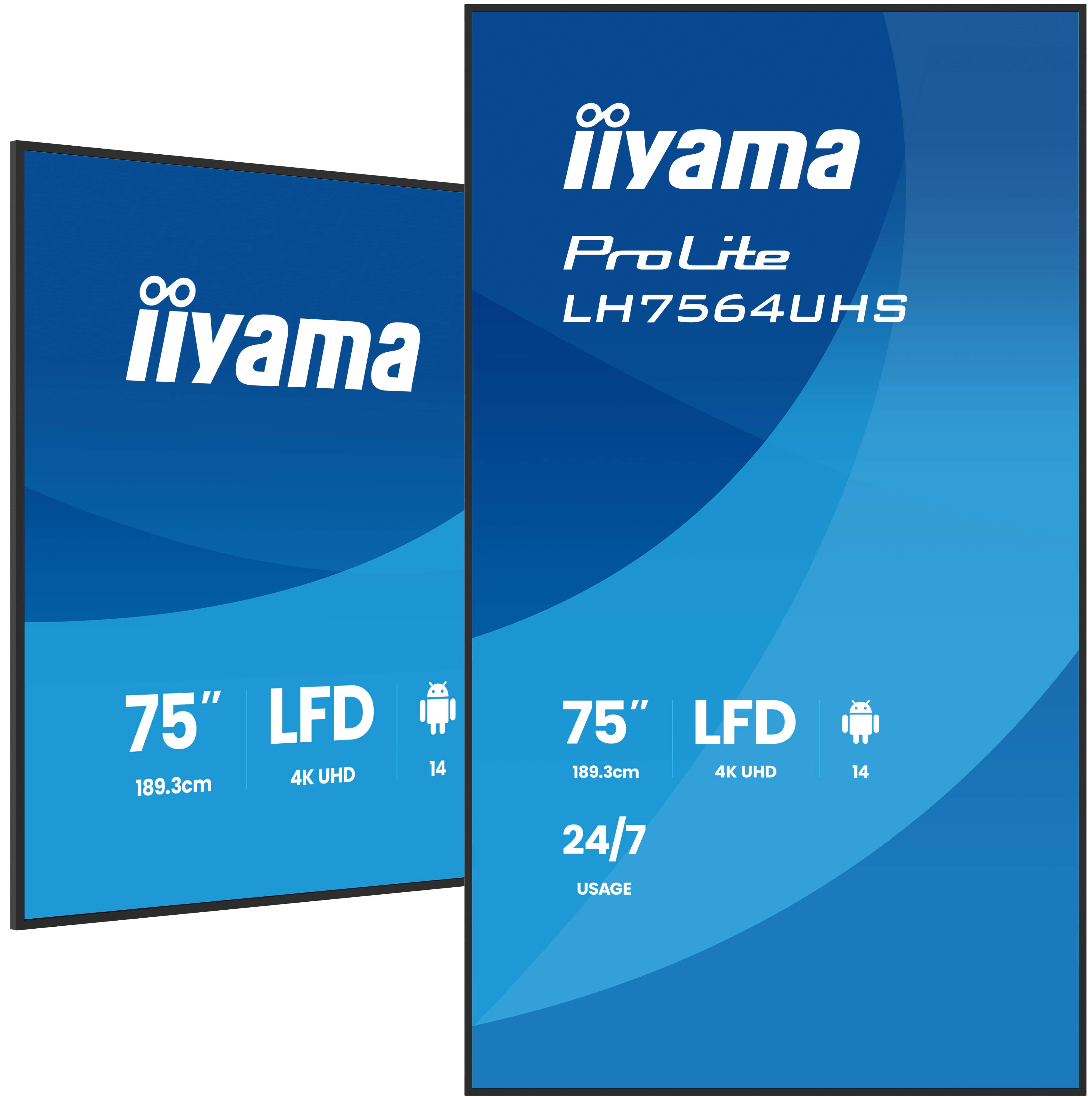 IIYAMA LFD ProLite LH7564UHS-B1AG Text, Computerausrüstung, Elektronik, Hardware
