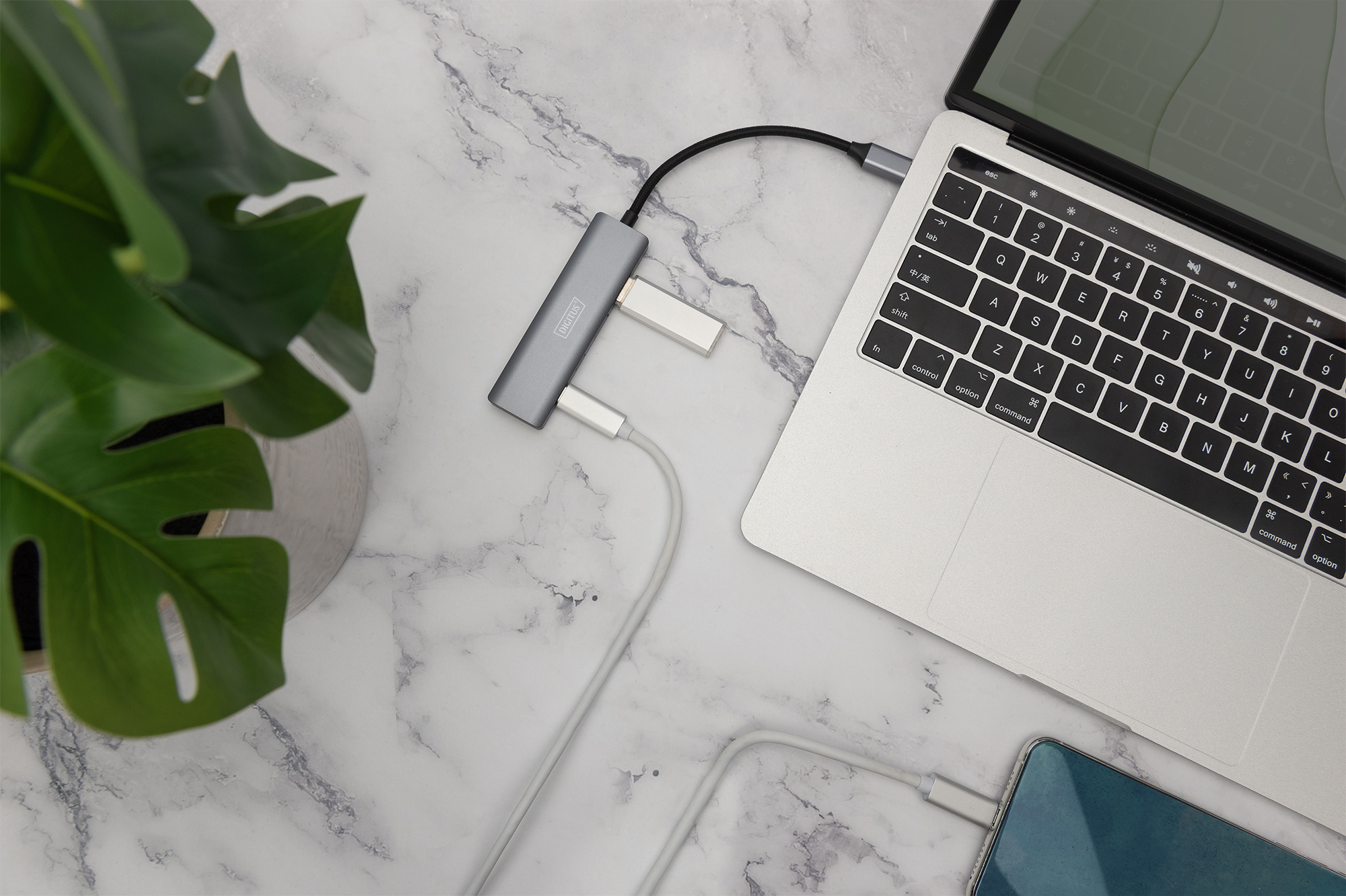 DIGITUS DA-70245 USB-C Hub, 4-Port , 2x USB A + 2x USB-C Computer, Elektronik, Laptop, PC, Adapter