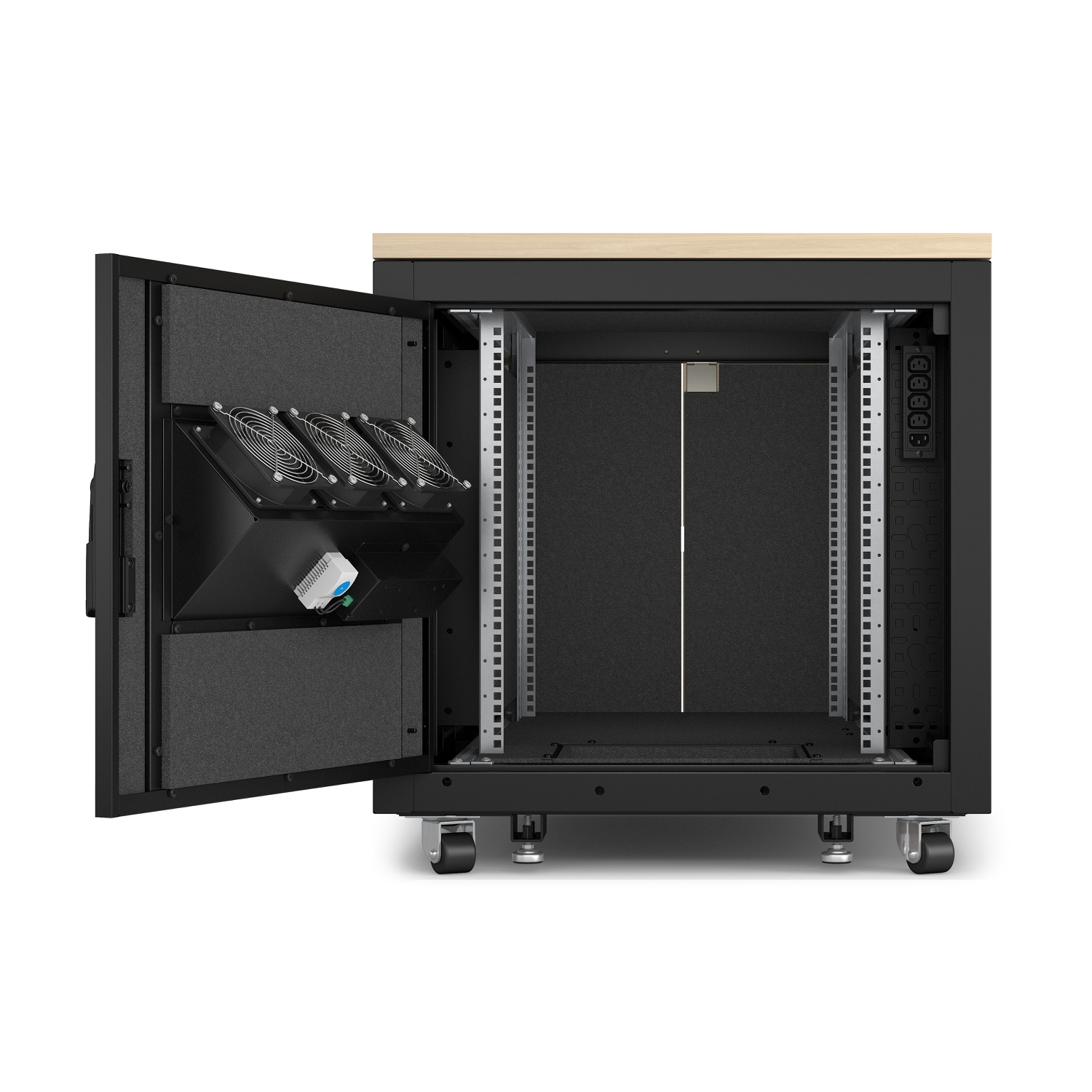 Serverrack, Gehäuse, Rackmontage, Kühlung, Rollen