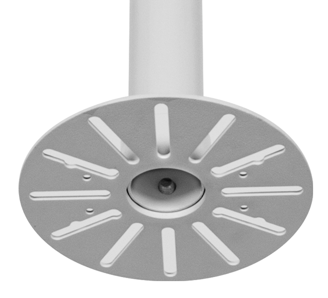 B-TECH SYSTEM V - CCTV Ceiling Mount for a VESA 100 Fixed Screen and Dome Surveillance Camera - 1m Ø38mm Pole BT5962-FD100/W