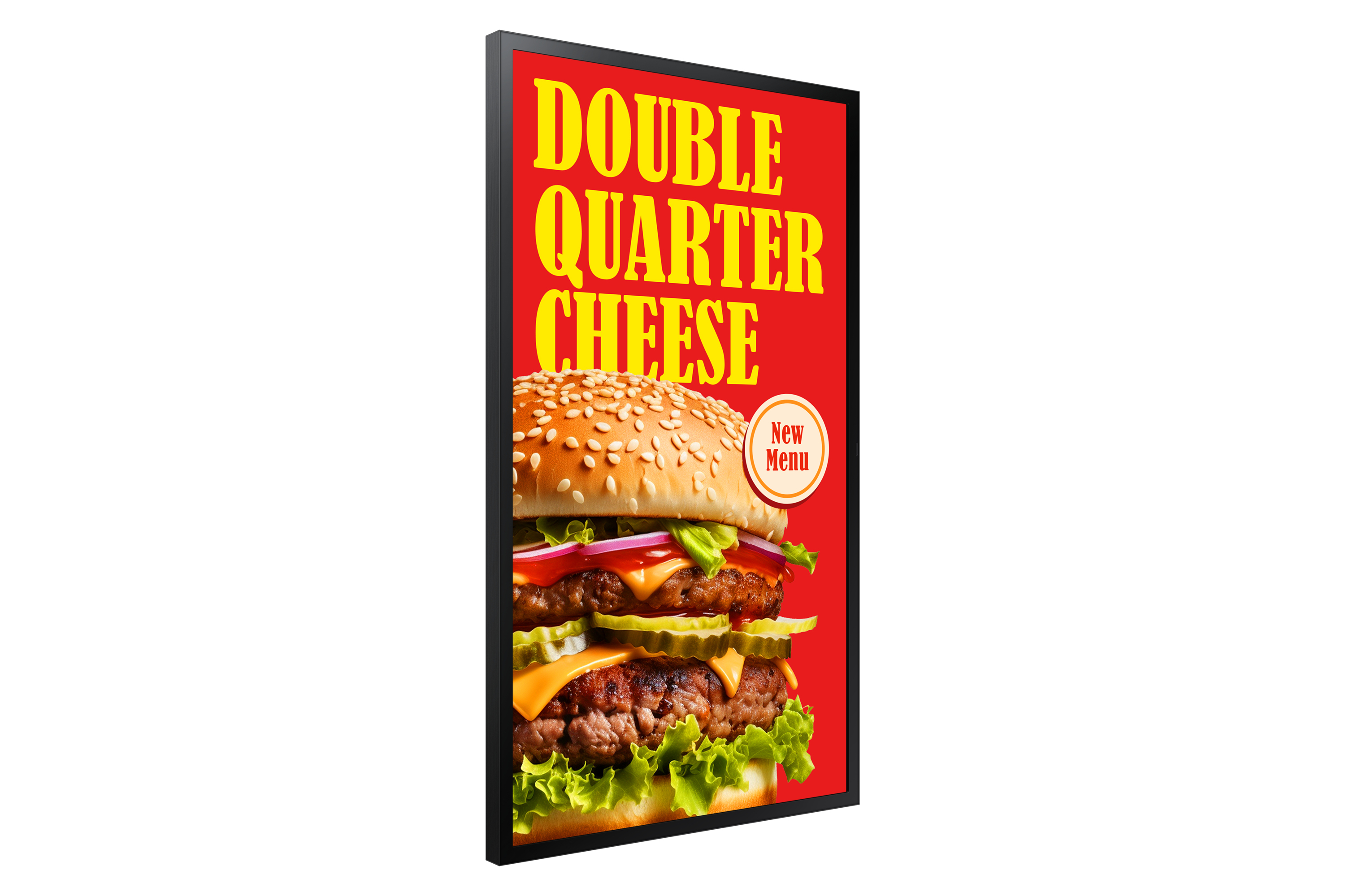 Burger, Käse, Hamburger, gerahmtes Poster, Restaurantmenü