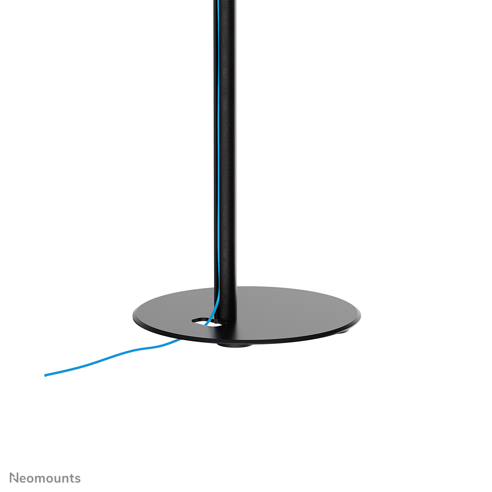 Tischlampe, Basisplatte, Stablampe, blaues Kabel, schwarz