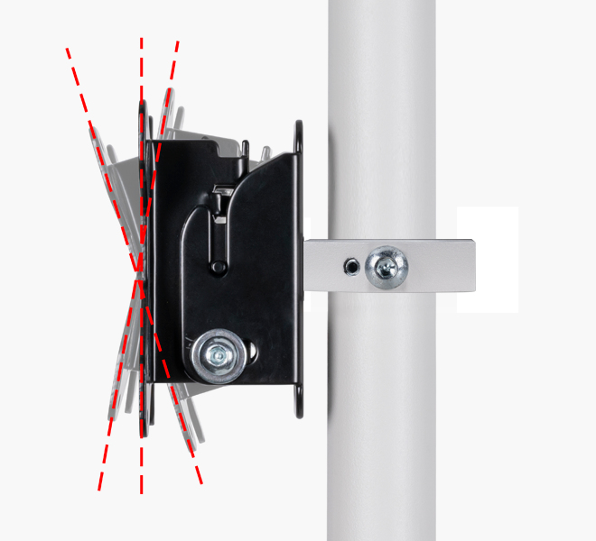 B-TECH SYSTEM V - CCTV Ceiling Mount for a VESA 100 Tilt Screen and Dome Surveillance Camera - 2m Ø38mm Pole BT5963-FD200/W