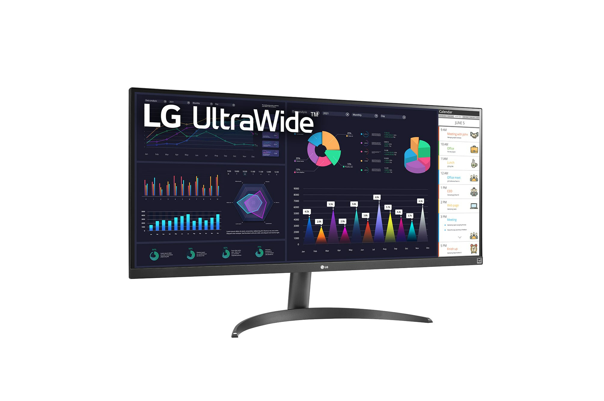 LG Monitor  34" 34WQ500-B UltraWide VESA HDR HDMI USB DP IPS 21:9